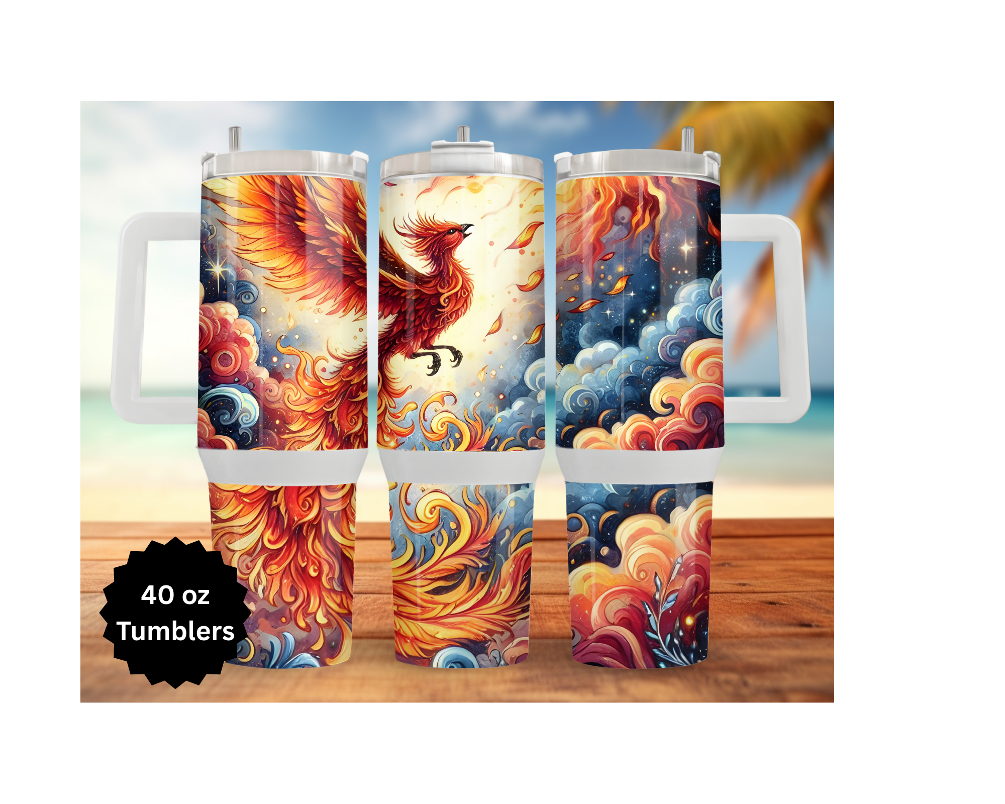 Phoenix Tumbler - Mythical Fire Bird Stainless Steel Tumbler