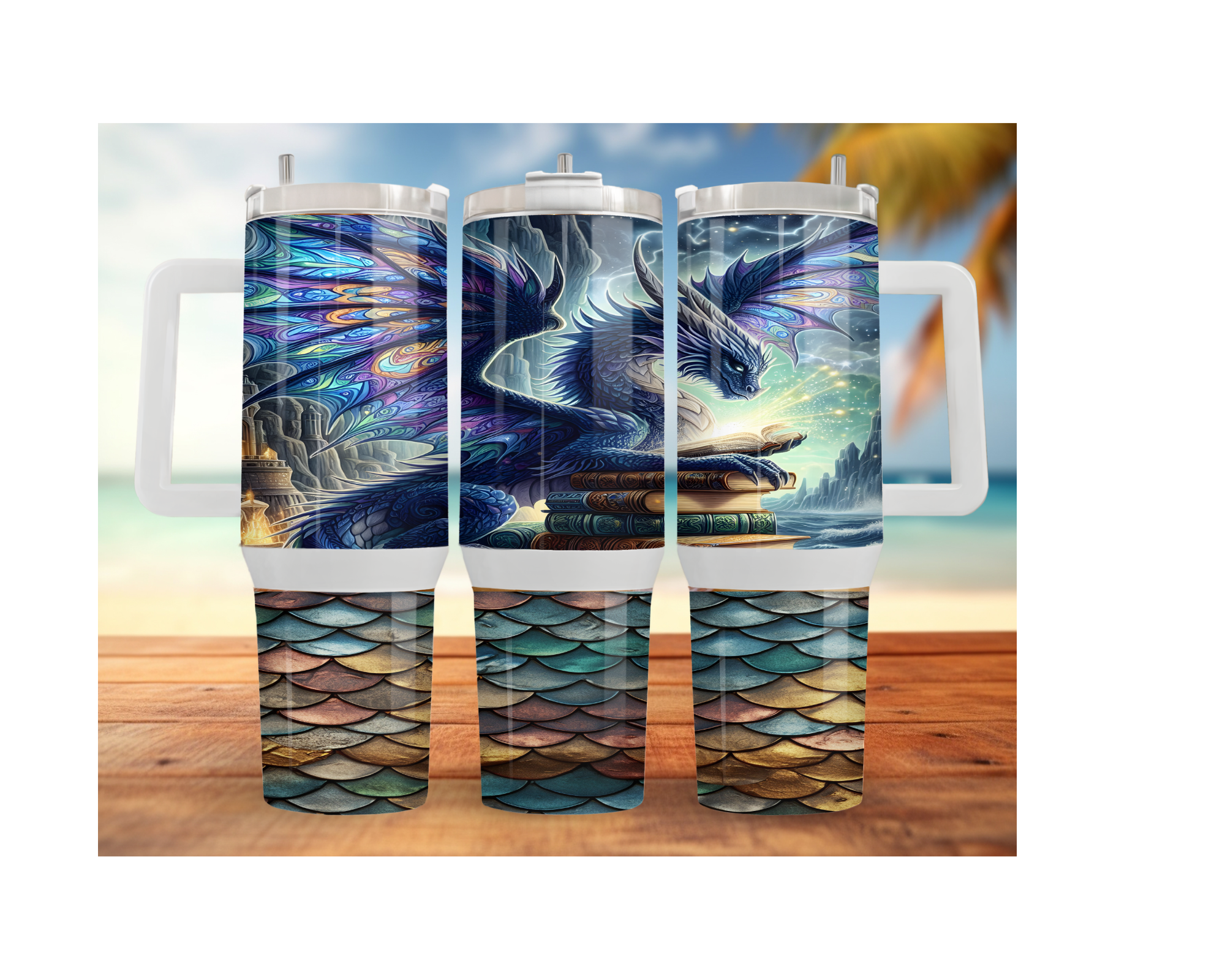 Dragon Stainless Steel Tumblers Stay hydrated like a warrior with striking dragon artwork and insulated duality.  Multiple Sizes and Images Available.