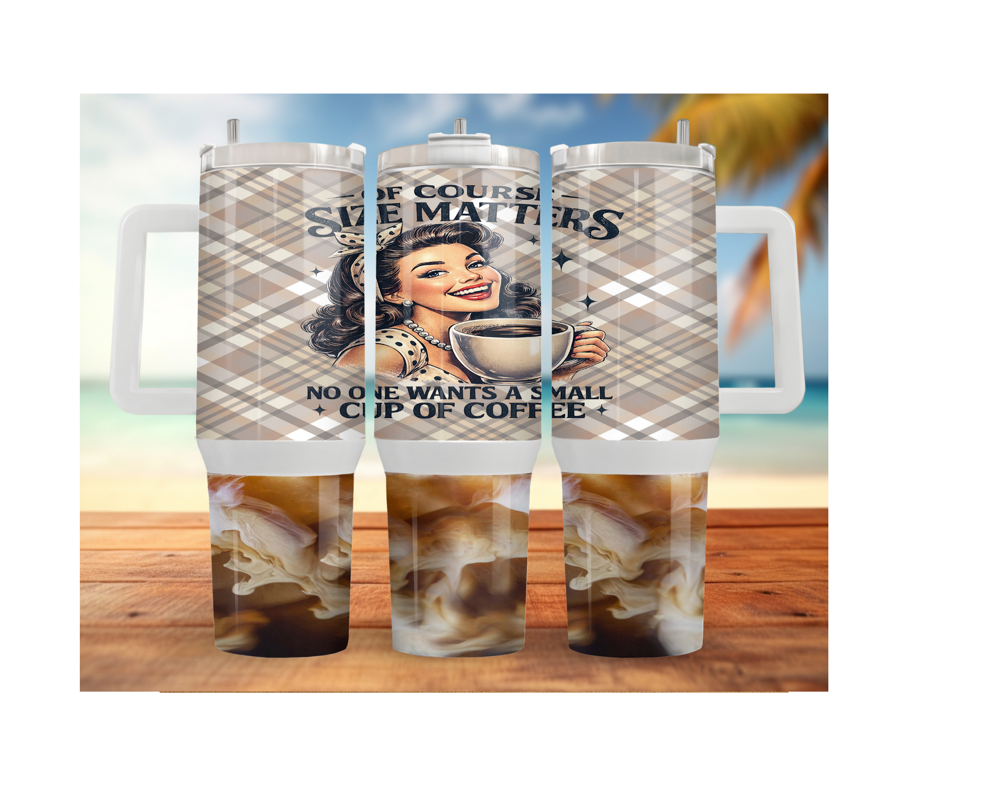 Rise & Grind XL 30 and 40 oz Coffee Themed Stainless-Steel Tumblers. Multiple Sizes and Images Available.