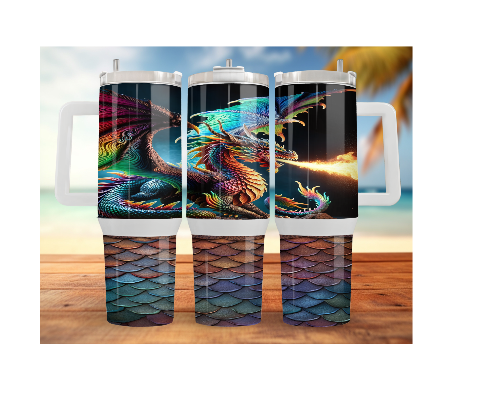 Dragon Stainless Steel Tumblers Stay hydrated like a warrior with striking dragon artwork and insulated duality.  Multiple Sizes and Images Available.