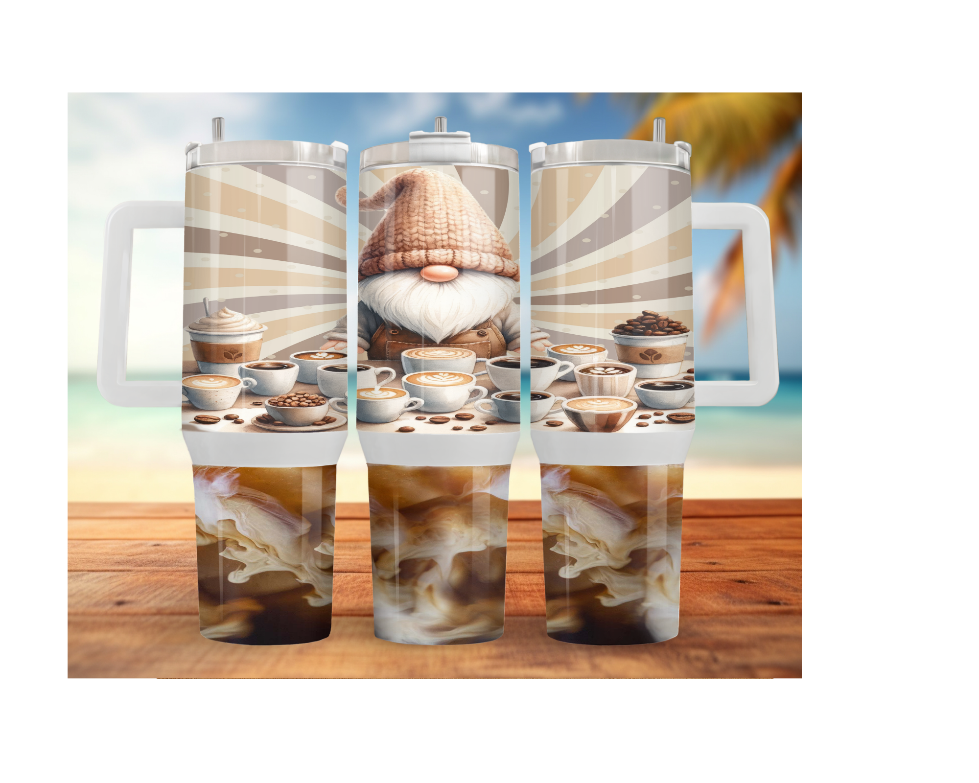 Rise & Grind XL 30 and 40 oz Coffee Themed Stainless-Steel Tumblers. Multiple Sizes and Images Available.