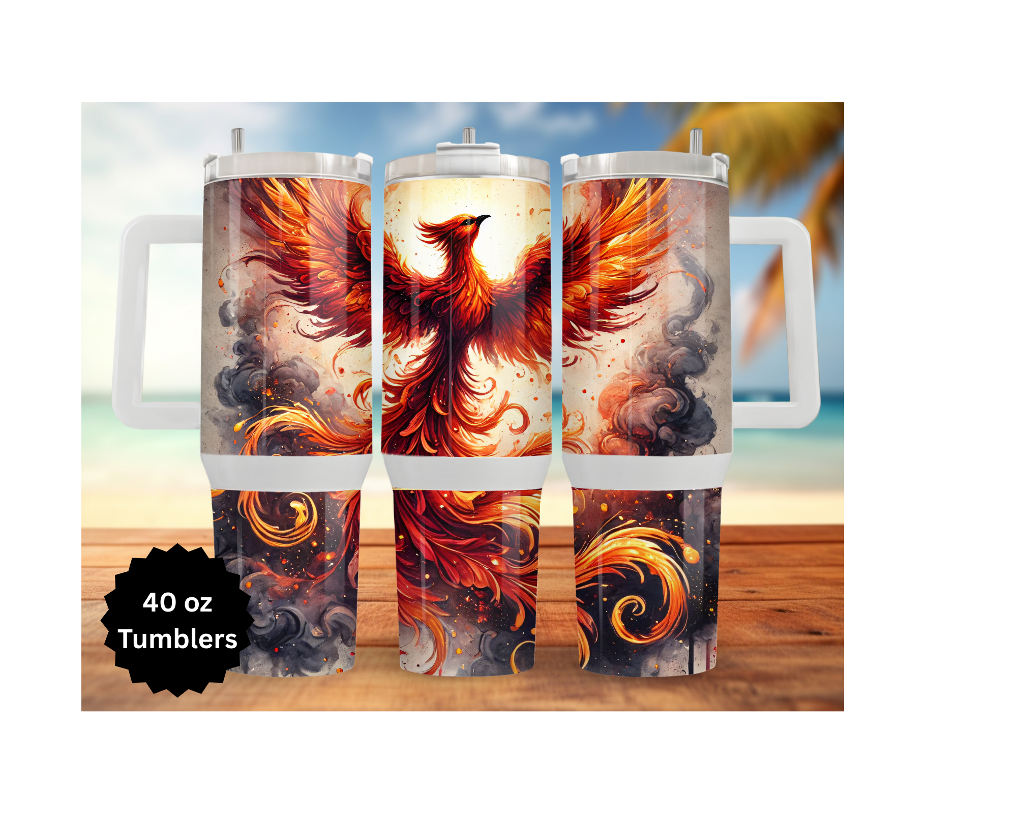Phoenix Tumbler - Mythical Fire Bird Stainless Steel Tumbler