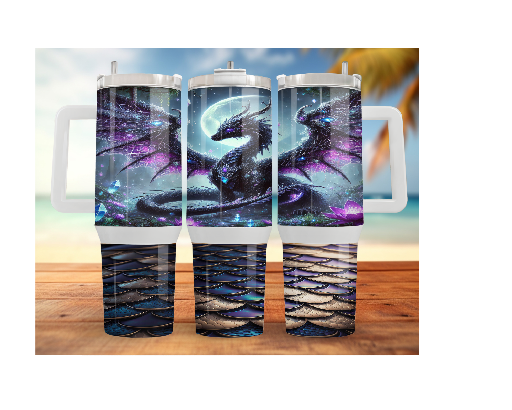Dragon Stainless Steel Tumblers Stay hydrated like a warrior with striking dragon artwork and insulated duality.  Multiple Sizes and Images Available.