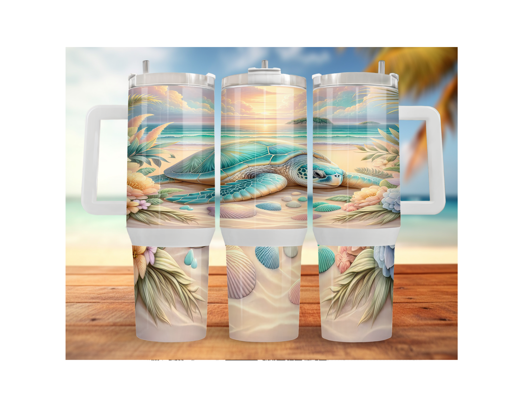 30 and 40 oz Ocean Explorer Sea Turtle Stainless Steel Tumblers. Multiple Sizes and Images Available.