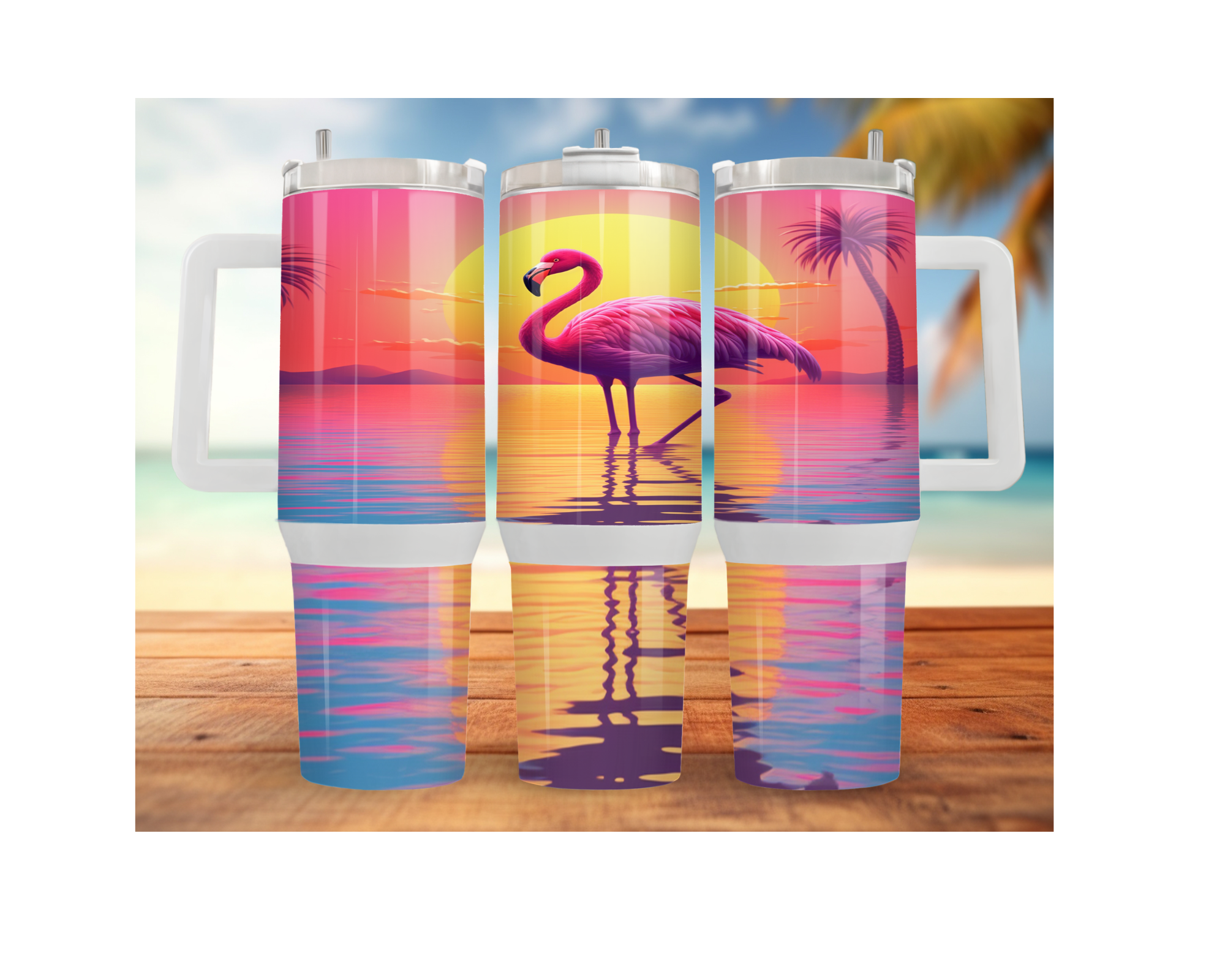30 and 40 oz Pink Paradise Whimsy, Flamingo Stainless-Steel Tumblers. Multiple Sizes and Images Available.