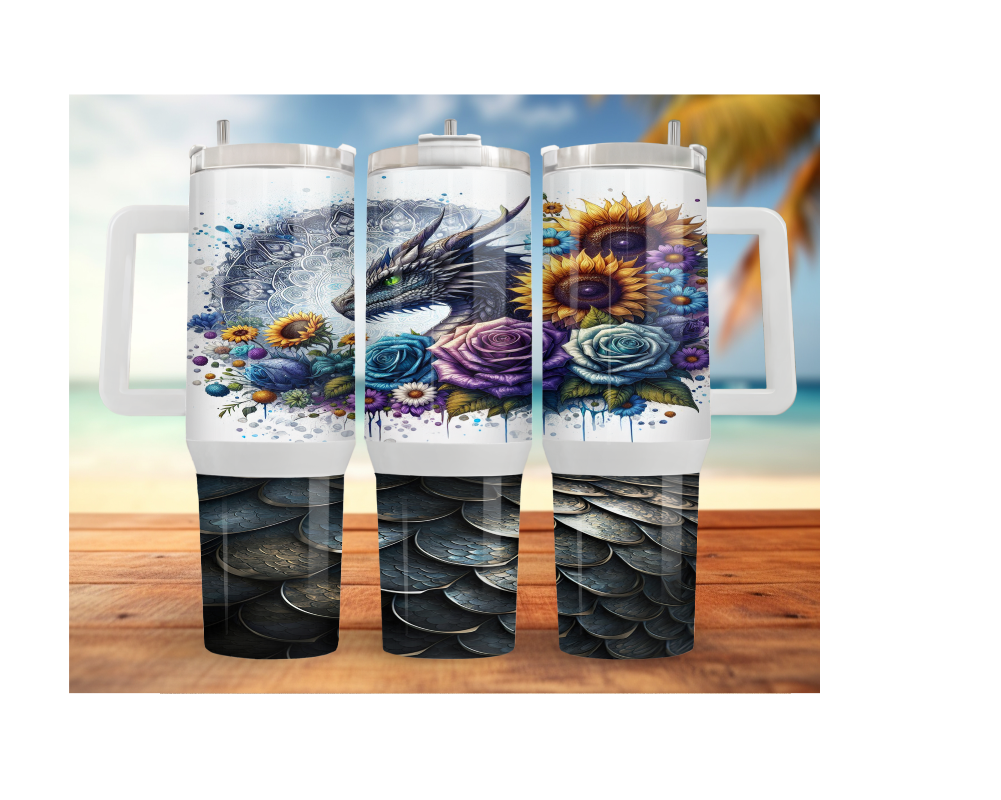 Dragon Stainless Steel Tumblers Stay hydrated like a warrior with striking dragon artwork and insulated duality.  Multiple Sizes and Images Available.