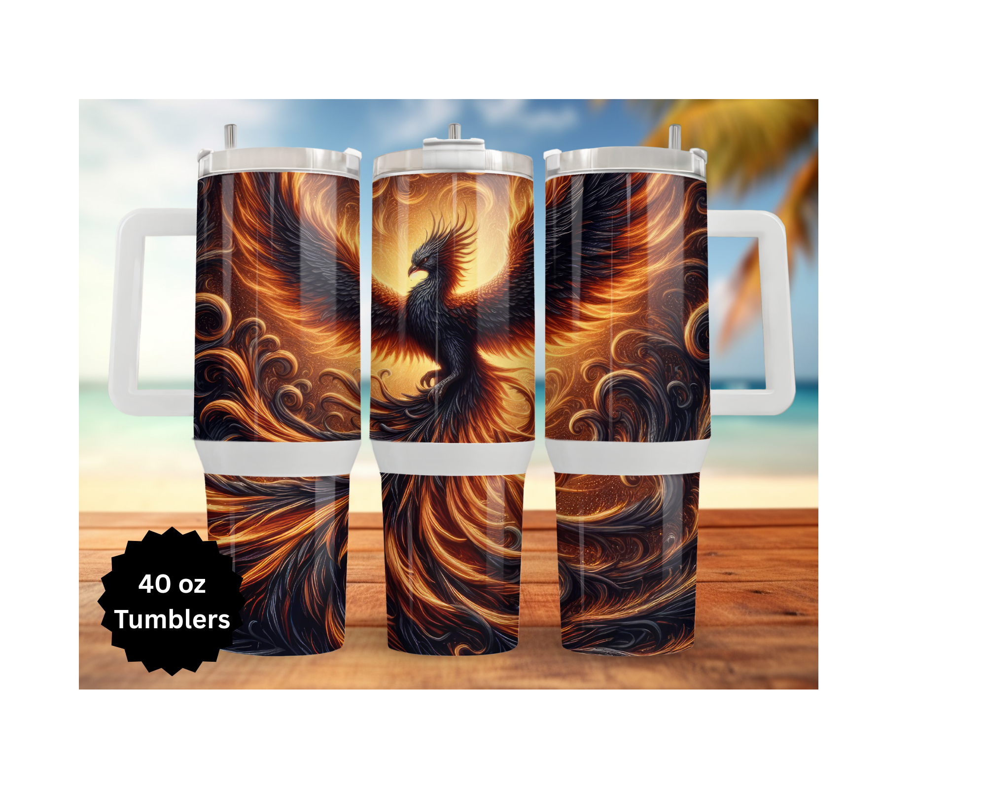 Phoenix Tumbler - Mythical Fire Bird Stainless Steel Tumbler