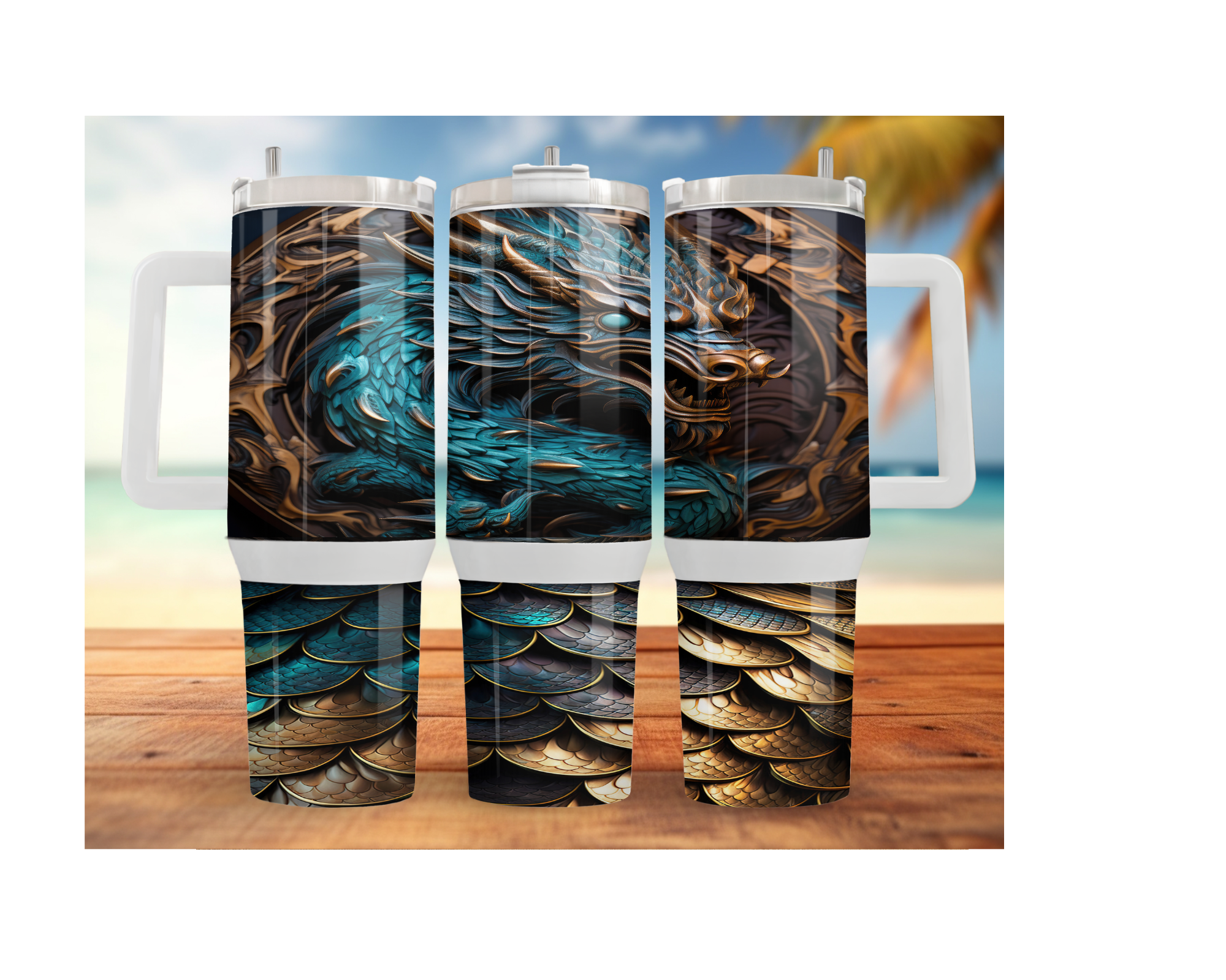 Dragon Stainless Steel Tumblers Stay hydrated like a warrior with striking dragon artwork and insulated duality.  Multiple Sizes and Images Available.
