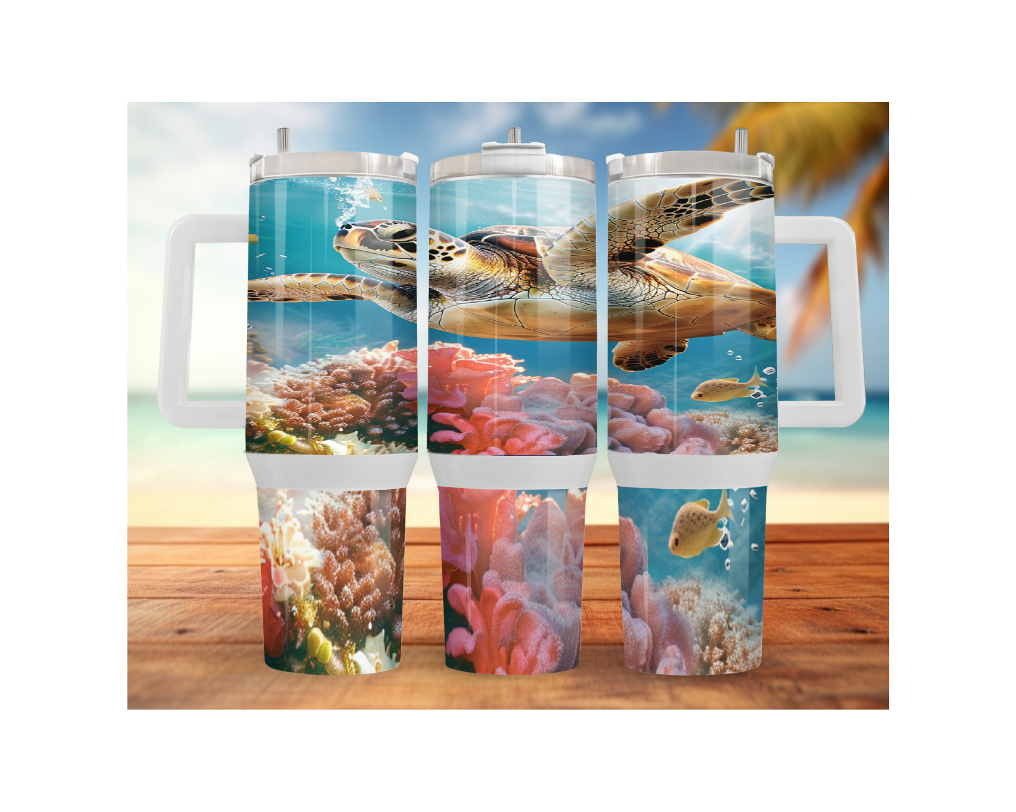 30 and 40 oz Ocean Explorer Sea Turtle Stainless Steel Tumblers. Multiple Sizes and Images Available.