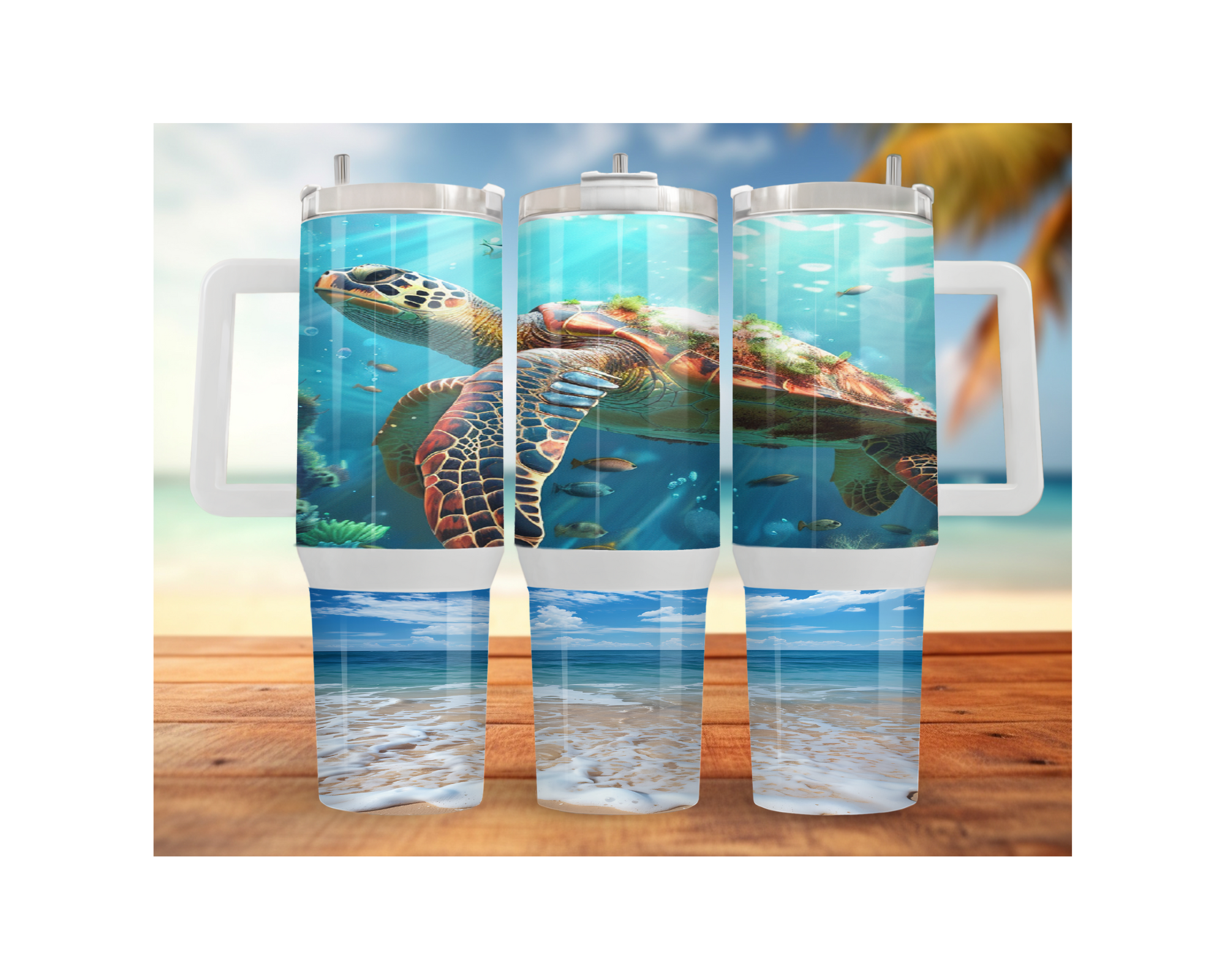 30 and 40 oz Ocean Explorer Sea Turtle Stainless Steel Tumblers. Multiple Sizes and Images Available.