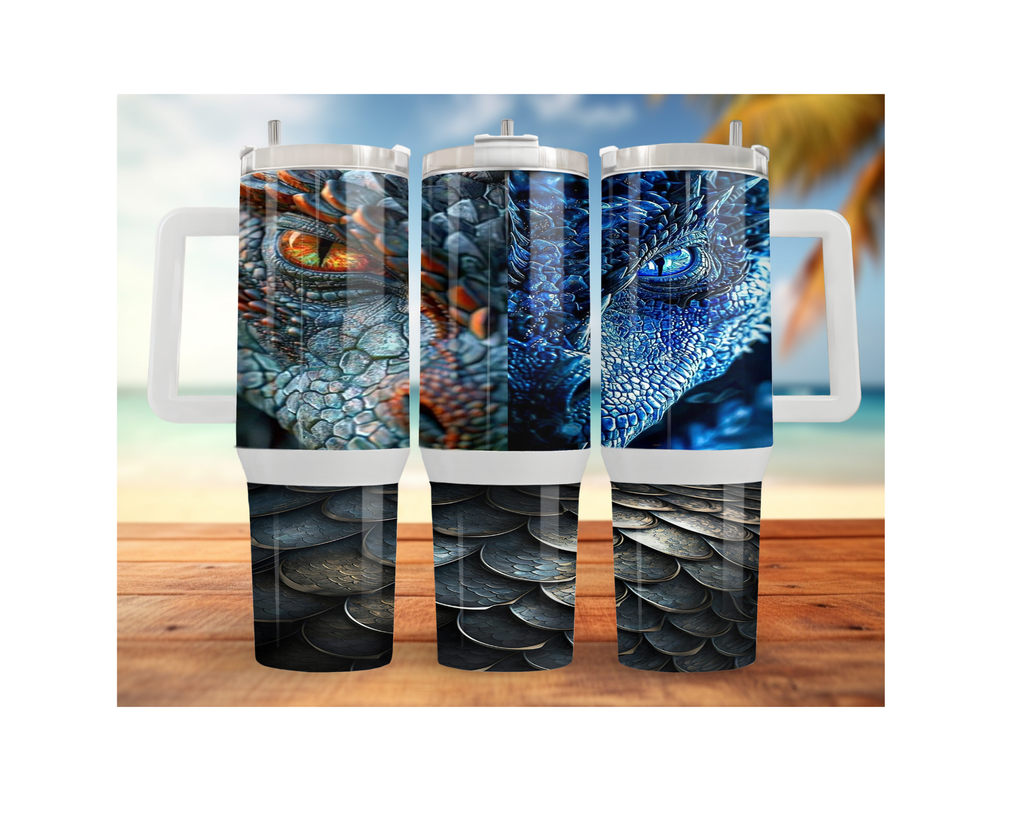 Dragon Stainless Steel Tumblers Stay hydrated like a warrior with striking dragon artwork and insulated duality.  Multiple Sizes and Images Available.