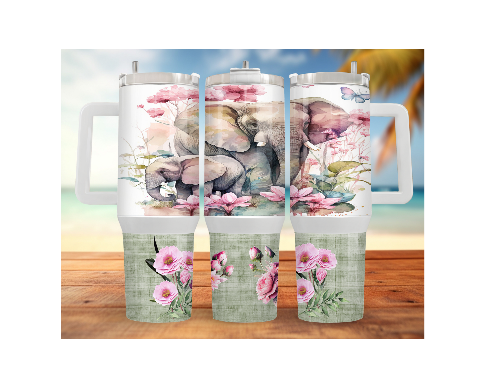 Wise & Wonderful Elephant Tumbler 30 and 40 oz Stainless-Steel Tumblers. Multiple Sizes and Images Available.