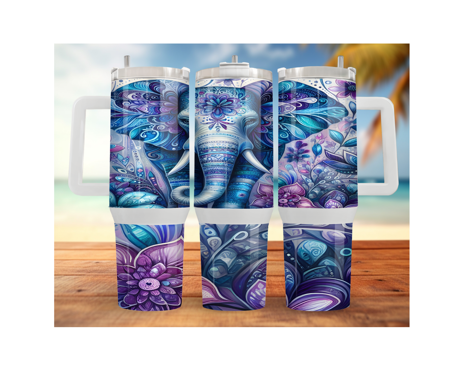 Wise & Wonderful Elephant Tumbler 30 and 40 oz Stainless-Steel Tumblers. Multiple Sizes and Images Available.