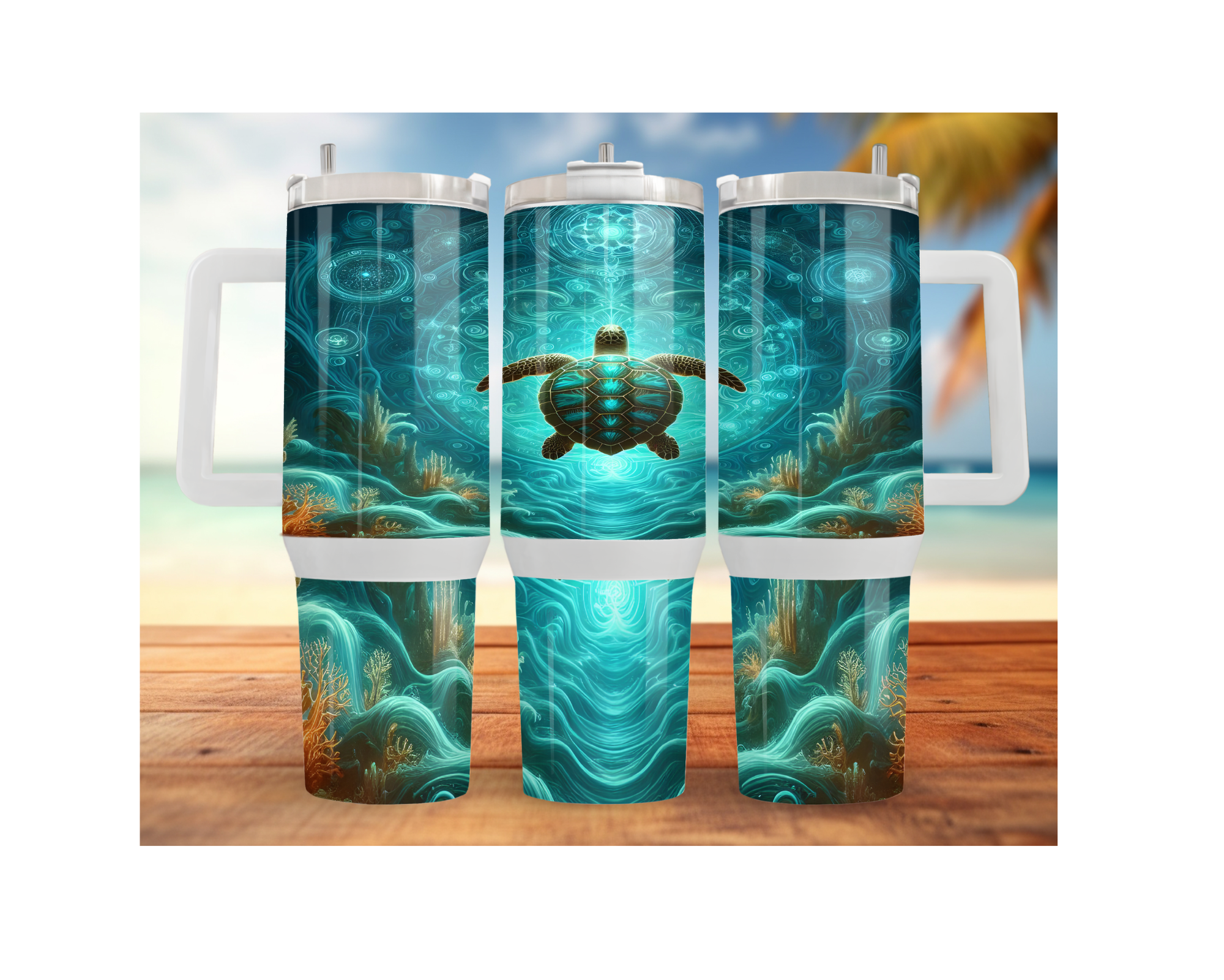 30 and 40 oz Ocean Explorer Sea Turtle Stainless Steel Tumblers. Multiple Sizes and Images Available.