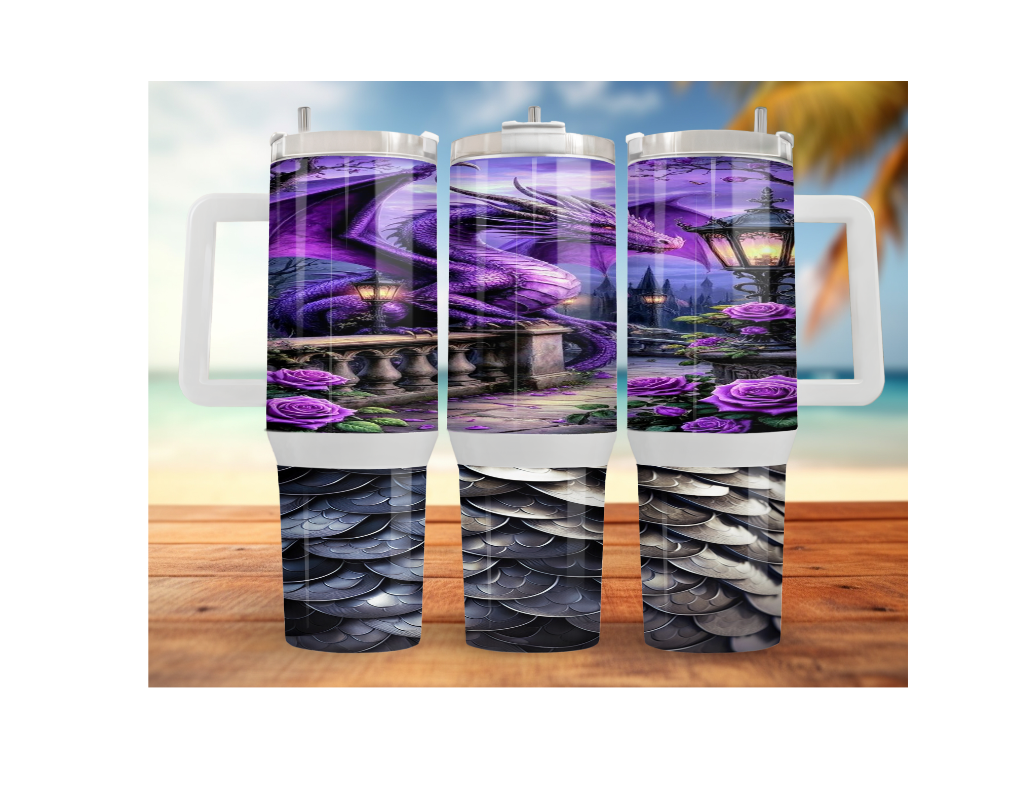 Dragon Stainless Steel Tumblers Stay hydrated like a warrior with striking dragon artwork and insulated duality.  Multiple Sizes and Images Available.