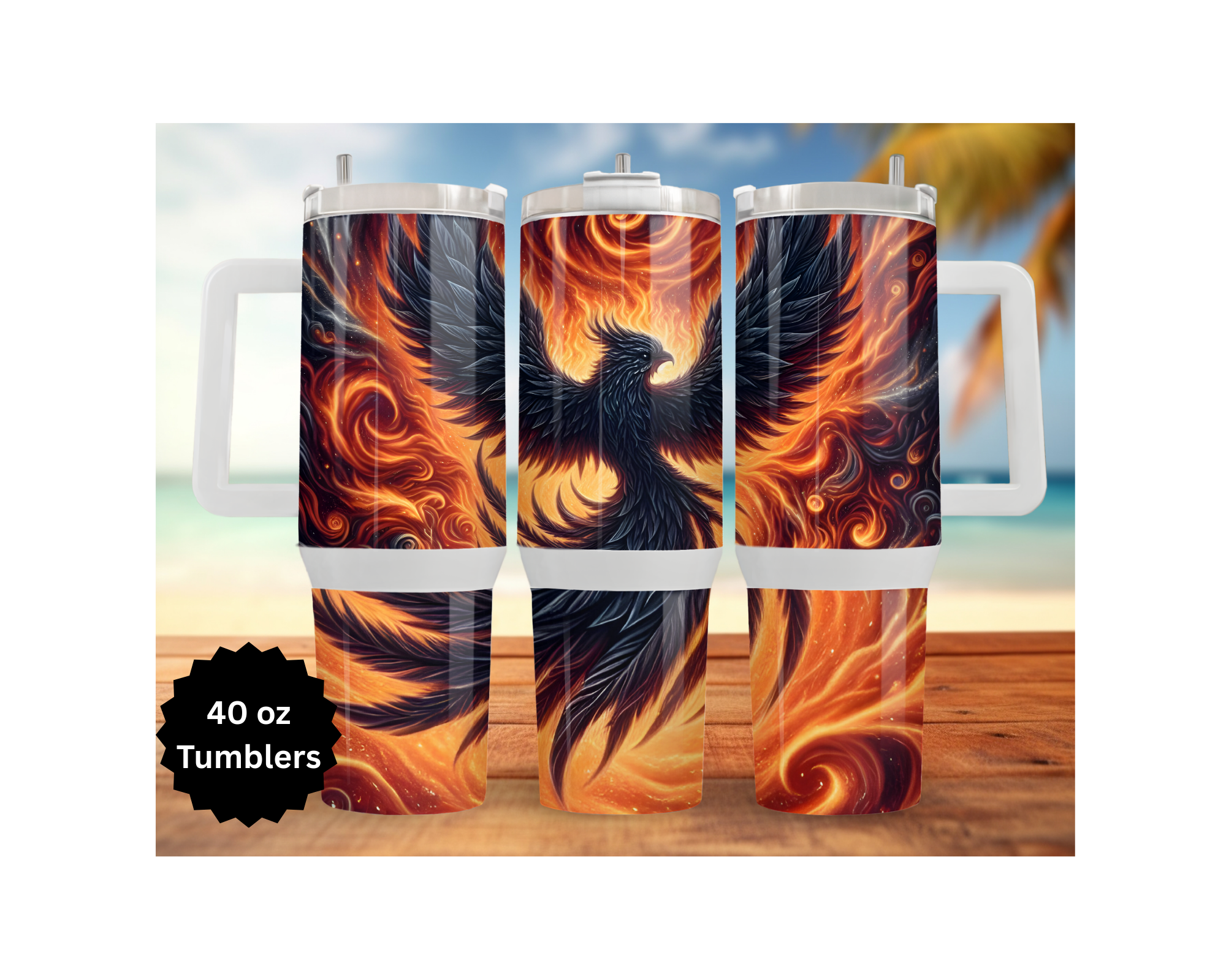 Phoenix Tumbler - Mythical Fire Bird Stainless Steel Tumbler