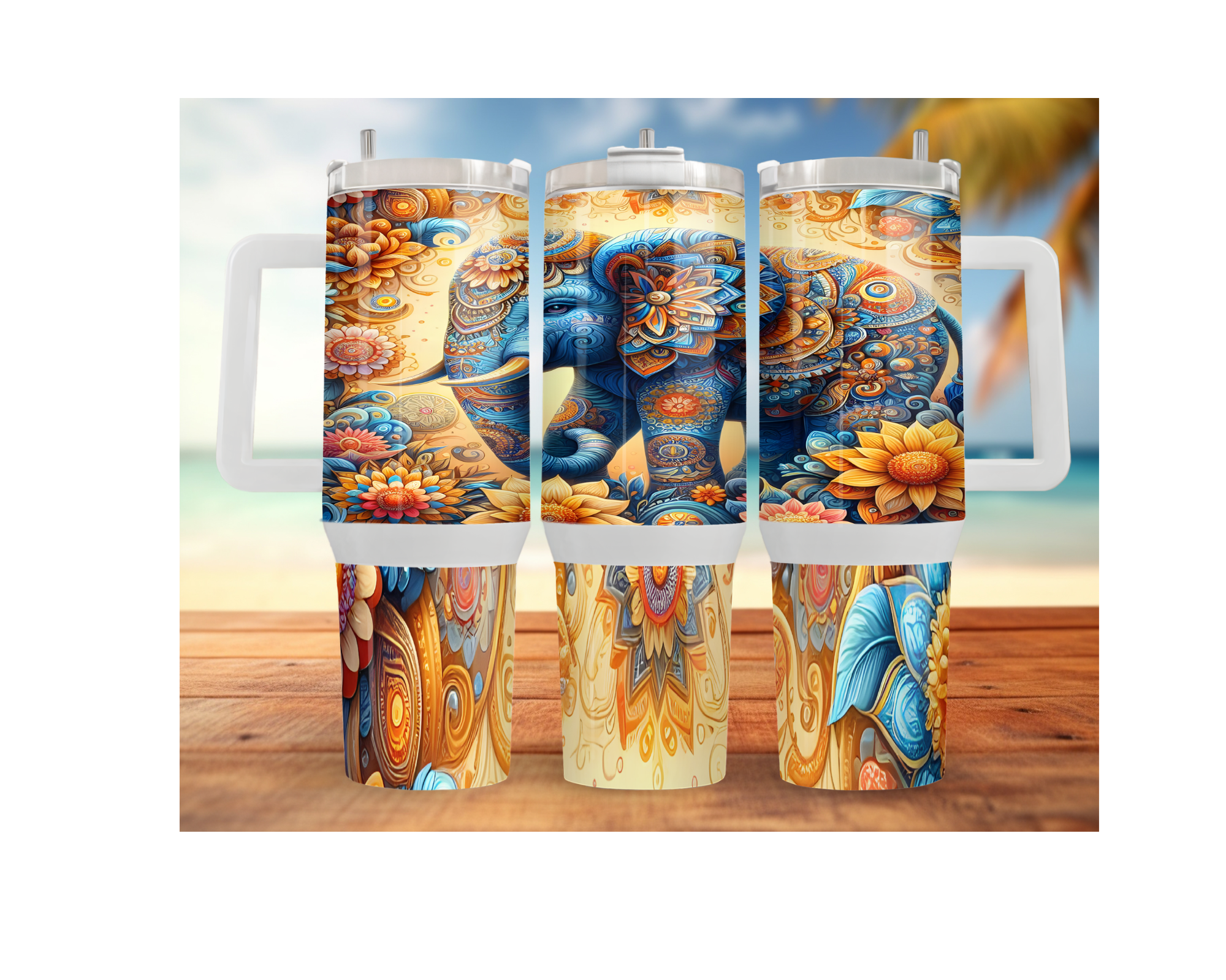 Wise & Wonderful Elephant Tumbler 30 and 40 oz Stainless-Steel Tumblers. Multiple Sizes and Images Available.