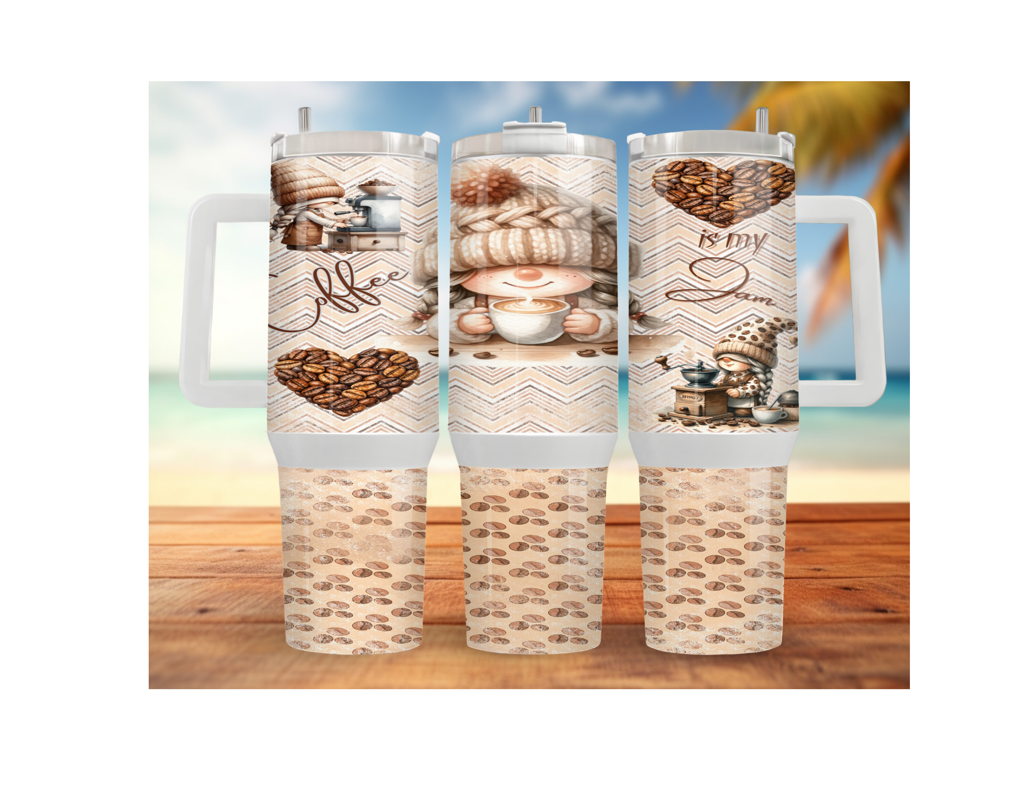 Rise & Grind XL 30 and 40 oz Coffee Themed Stainless-Steel Tumblers. Multiple Sizes and Images Available.