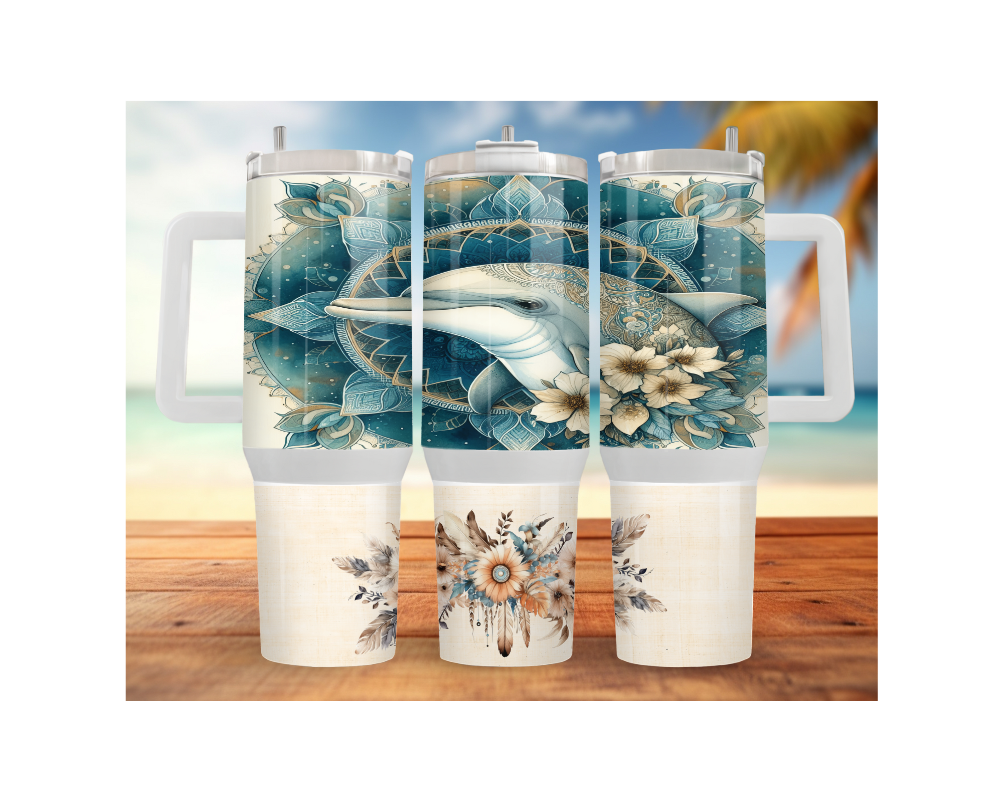 30- and 40-ounce Dolphin Stainless Steel Tumblers. Sip happy with a splash of ocean magic. Multiple Sizes and Images Available.