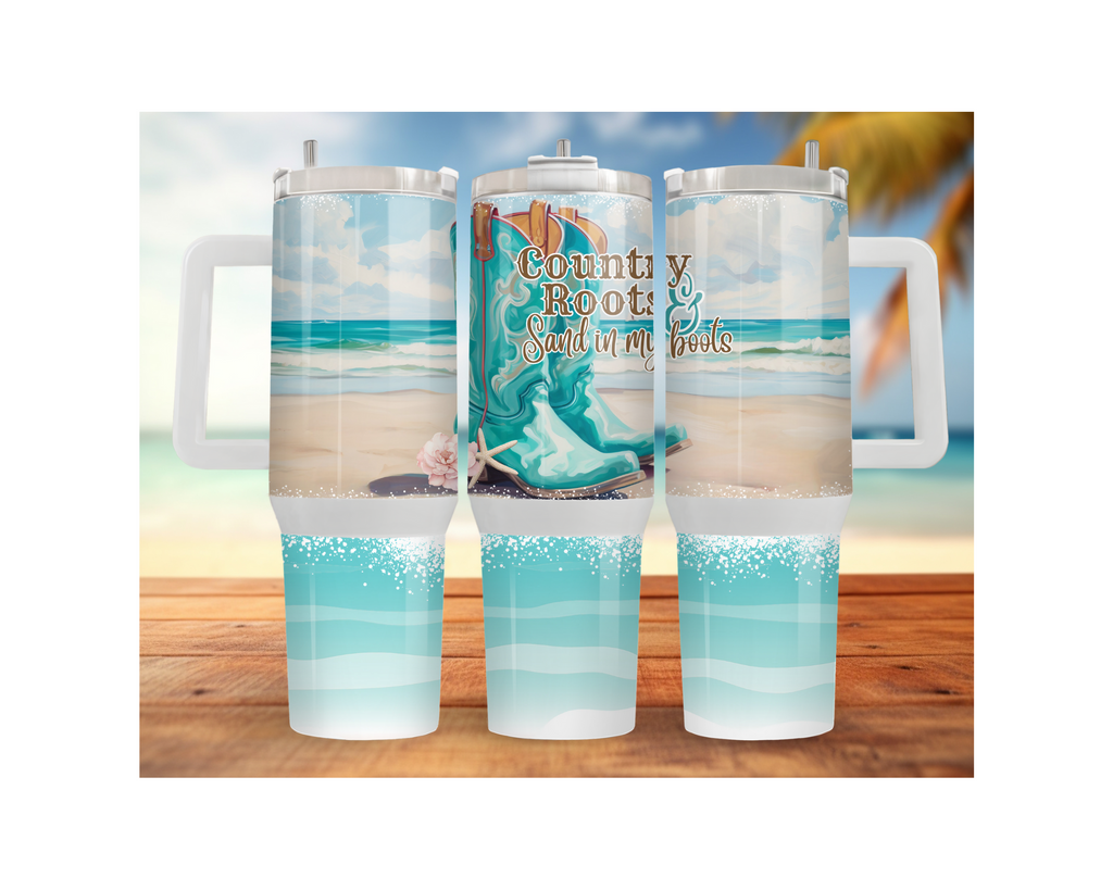 30- and 40-ounce Beachy Bliss Stainless Steel Tumbler.  Multiple Sizes and Images Available.