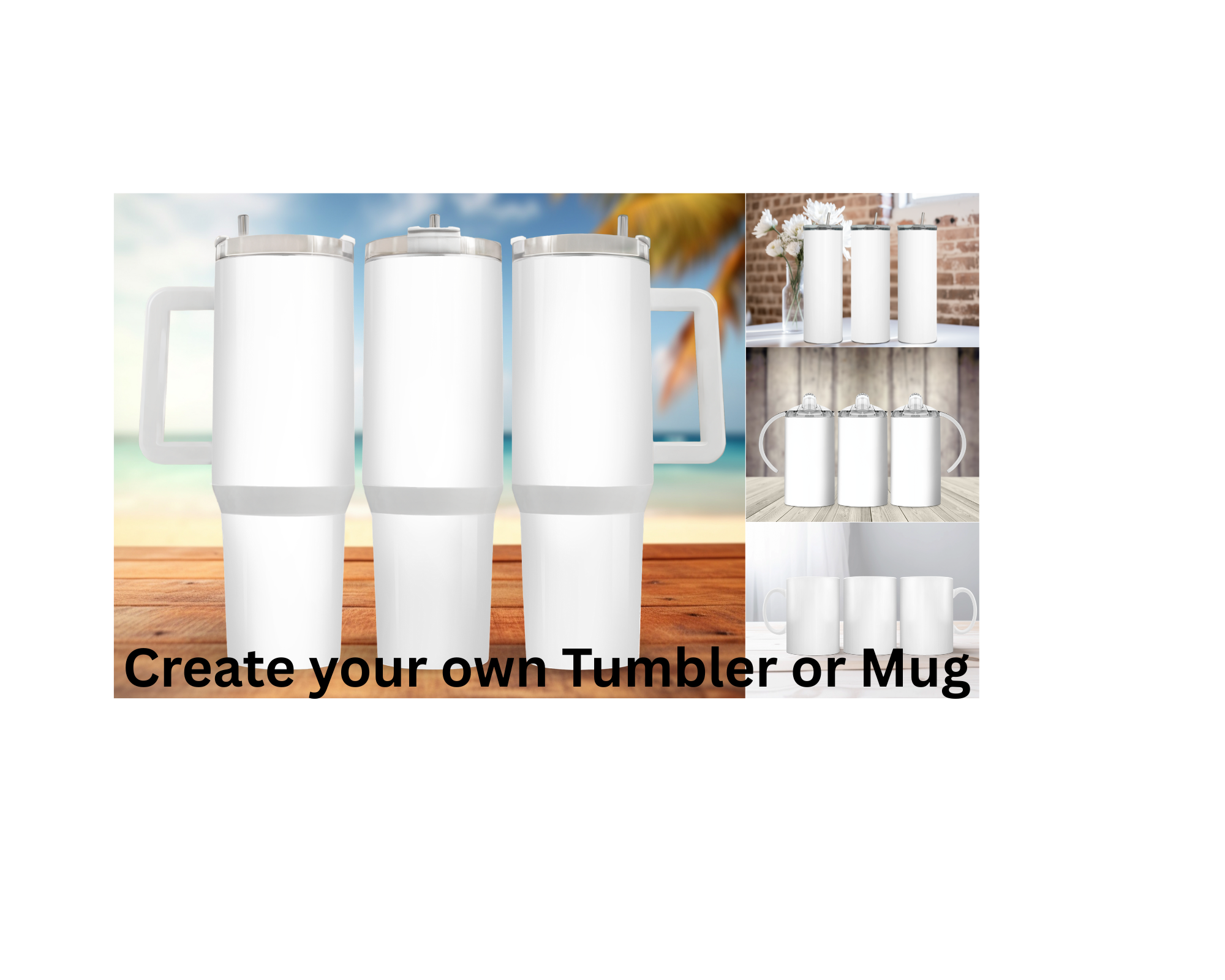 30- and 40-ounce Beachy Bliss Stainless Steel Tumbler.  Multiple Sizes and Images Available.