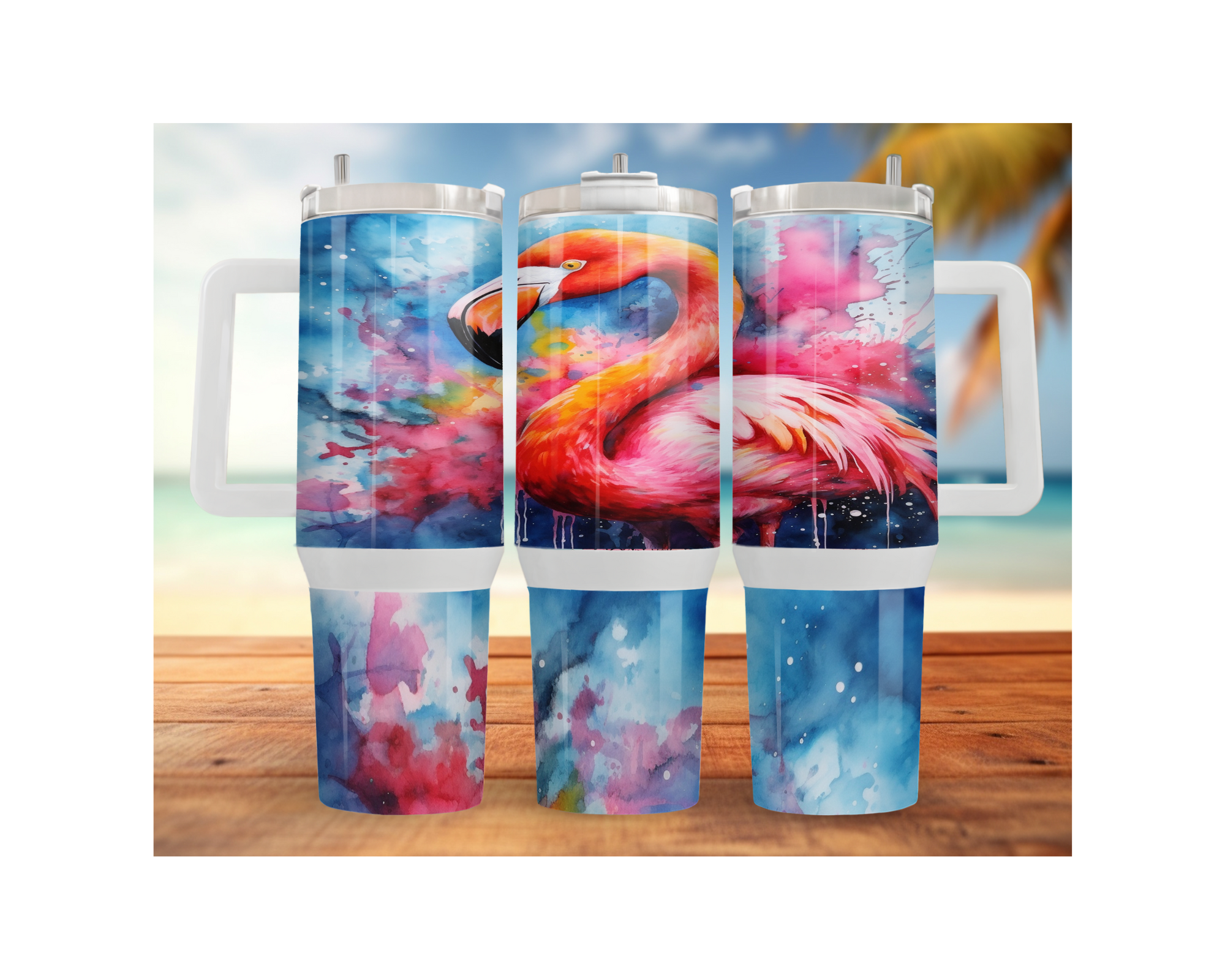 30 and 40 oz Pink Paradise Whimsy, Flamingo Stainless-Steel Tumblers. Multiple Sizes and Images Available.