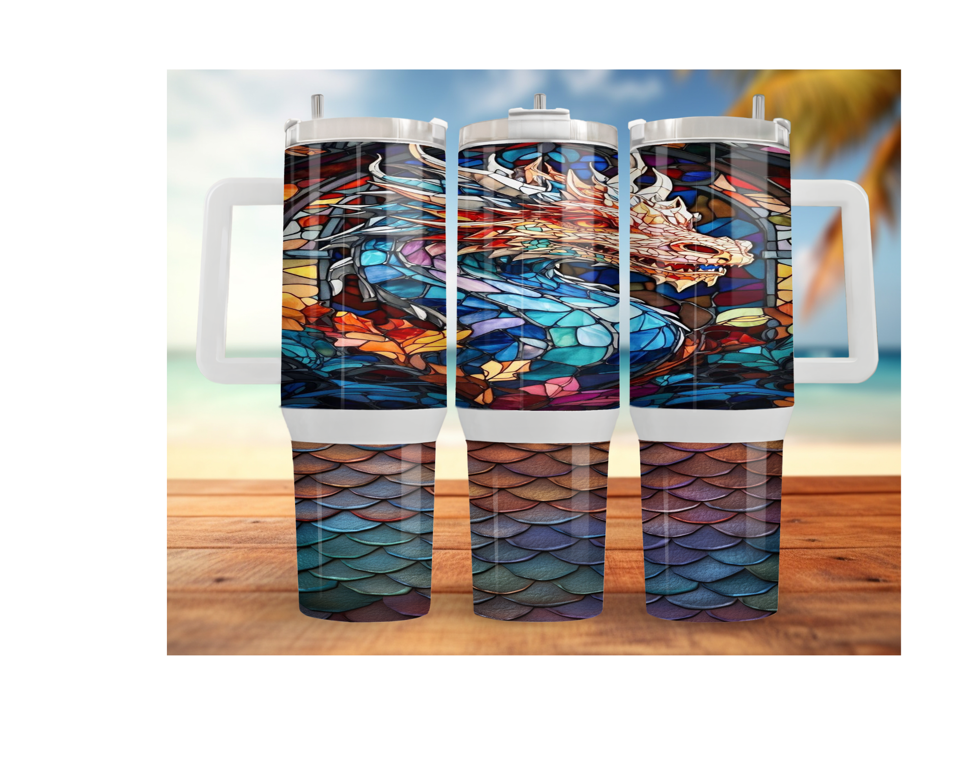 Dragon Stainless Steel Tumblers Stay hydrated like a warrior with striking dragon artwork and insulated duality.  Multiple Sizes and Images Available.