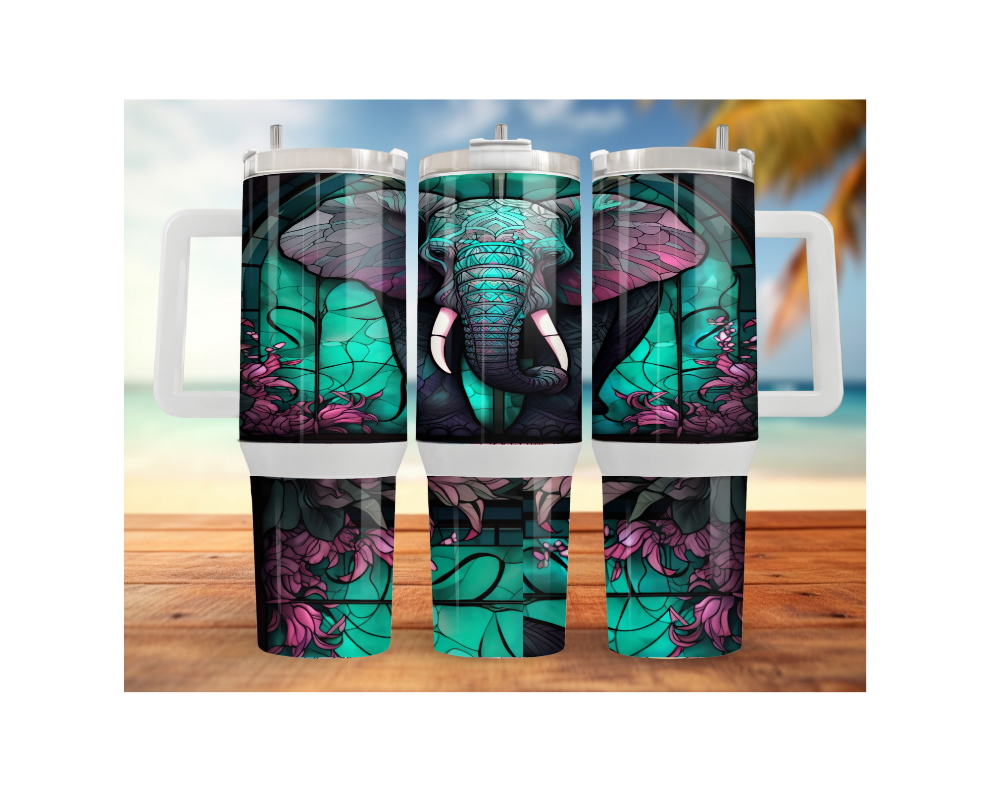 Wise & Wonderful Elephant Tumbler 30 and 40 oz Stainless-Steel Tumblers. Multiple Sizes and Images Available.
