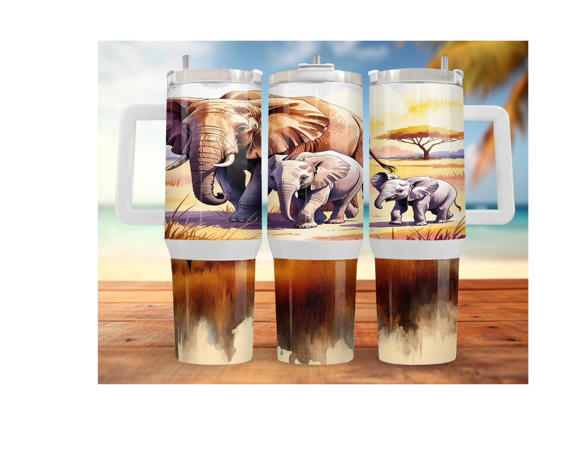 Wise & Wonderful Elephant Tumbler 30 and 40 oz Stainless-Steel Tumblers. Multiple Sizes and Images Available.