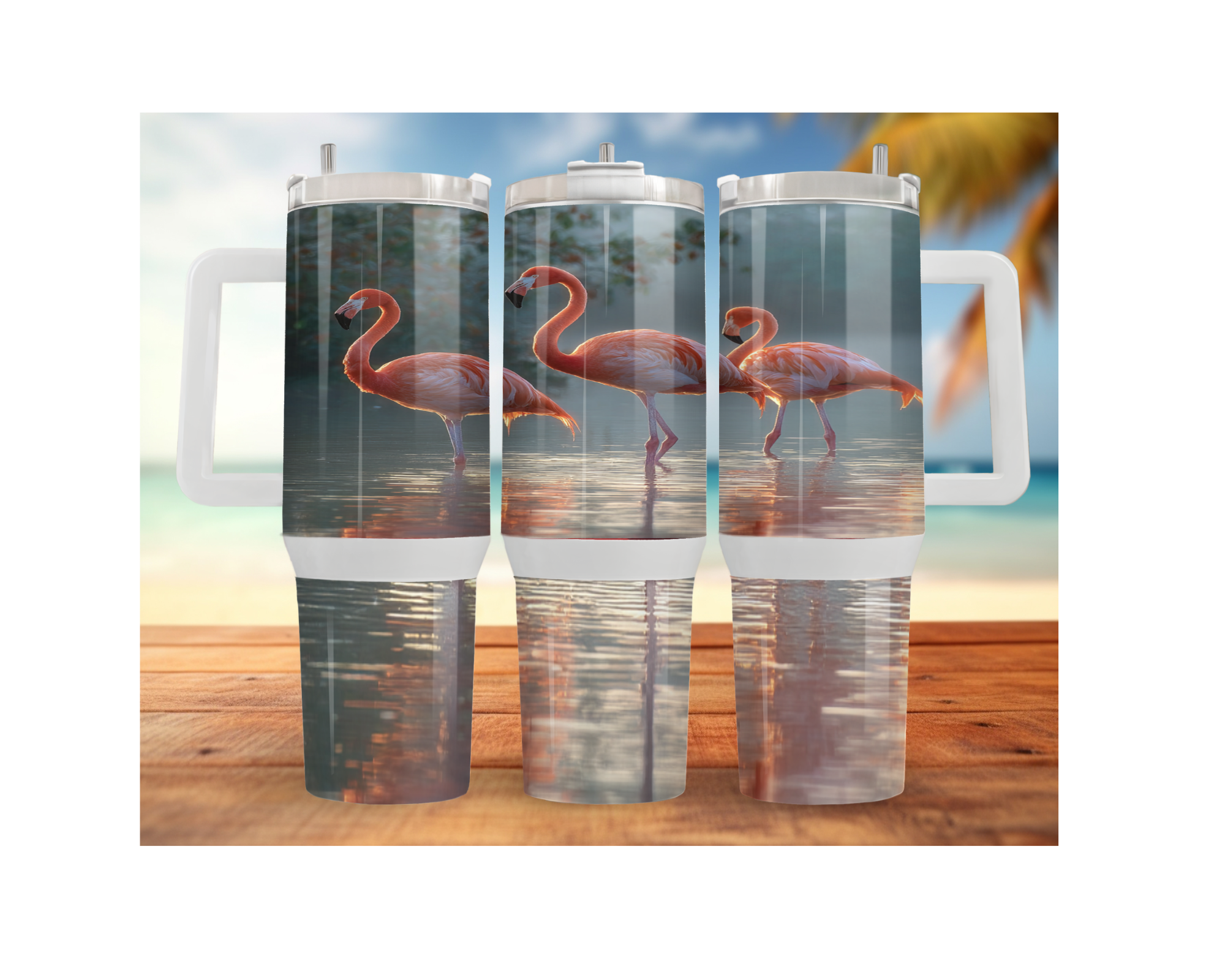 30 and 40 oz Pink Paradise Whimsy, Flamingo Stainless-Steel Tumblers. Multiple Sizes and Images Available.