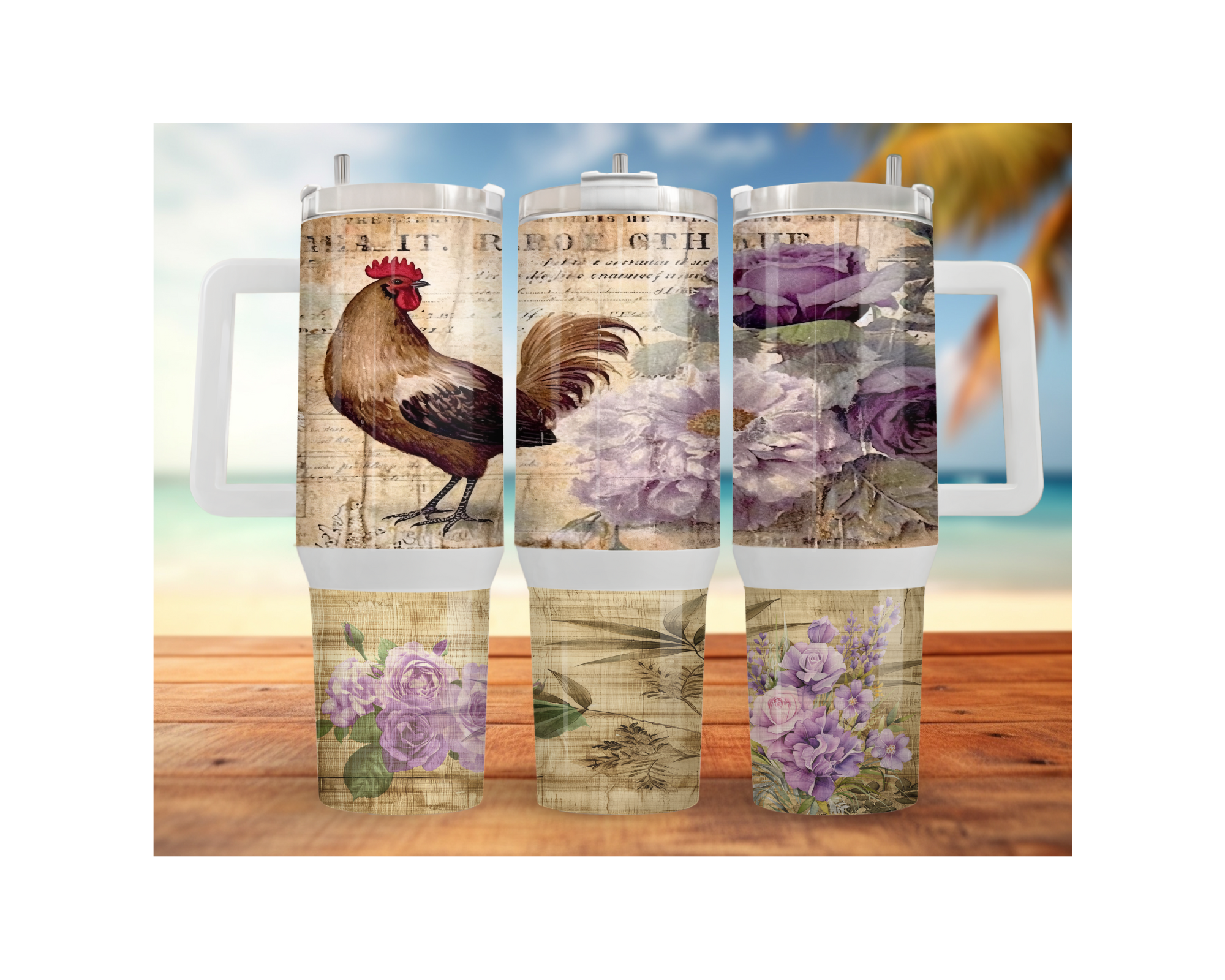 30- and 40-ounce Happy Hen Chicken Stainless Steel Tumblers. Multiple Sizes and Images Available.