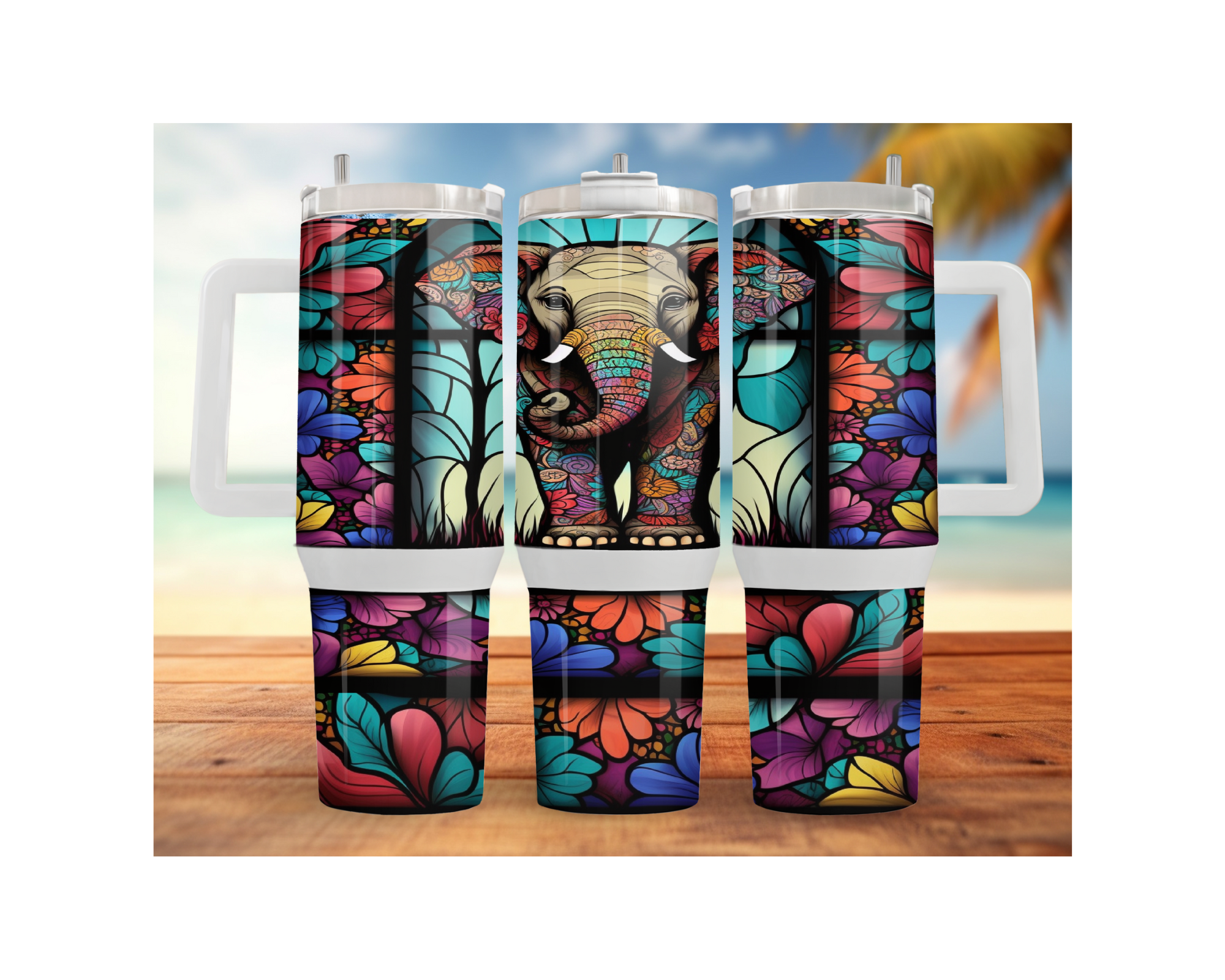 Wise & Wonderful Elephant Tumbler 30 and 40 oz Stainless-Steel Tumblers. Multiple Sizes and Images Available.