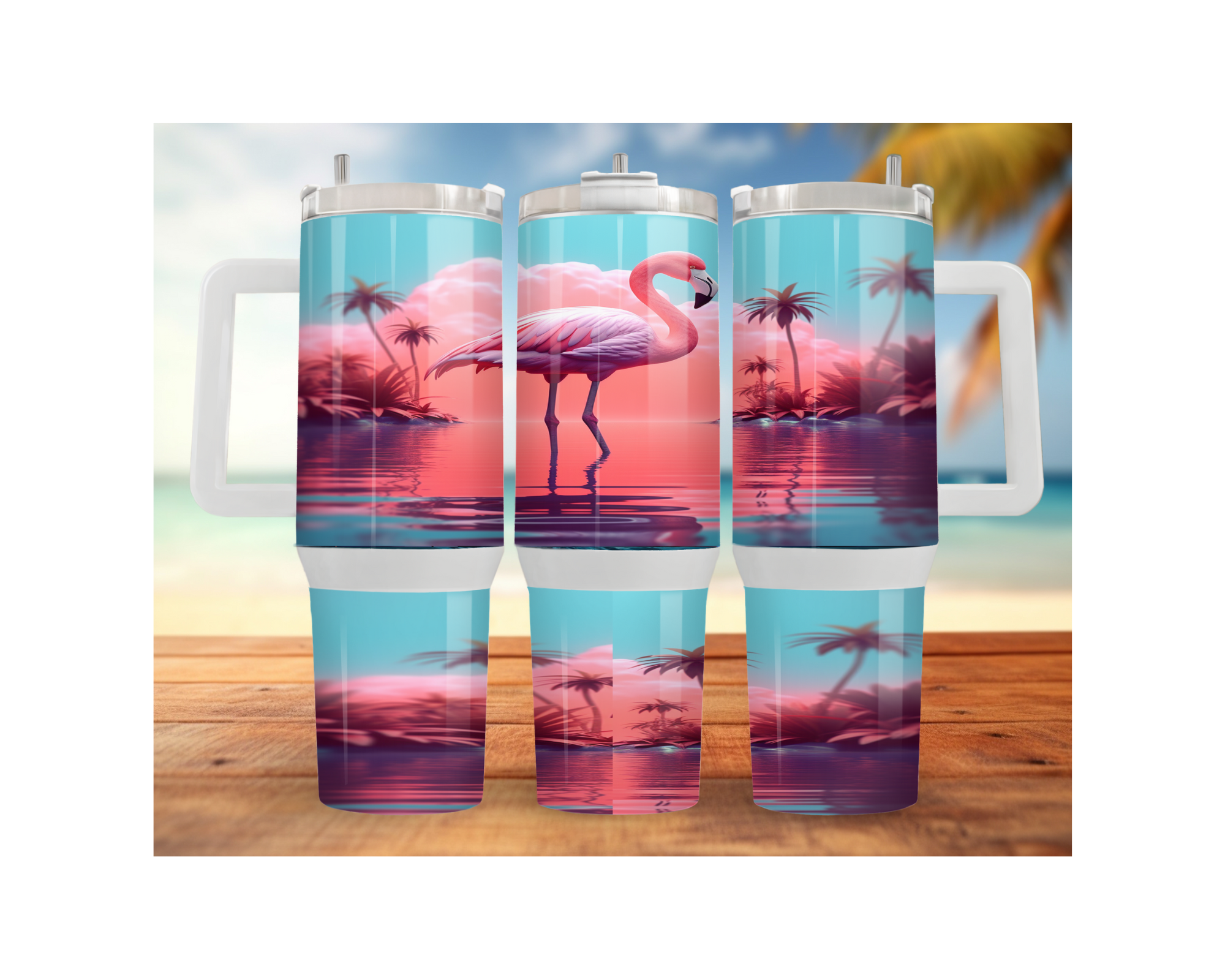 30 and 40 oz Pink Paradise Whimsy, Flamingo Stainless-Steel Tumblers. Multiple Sizes and Images Available.