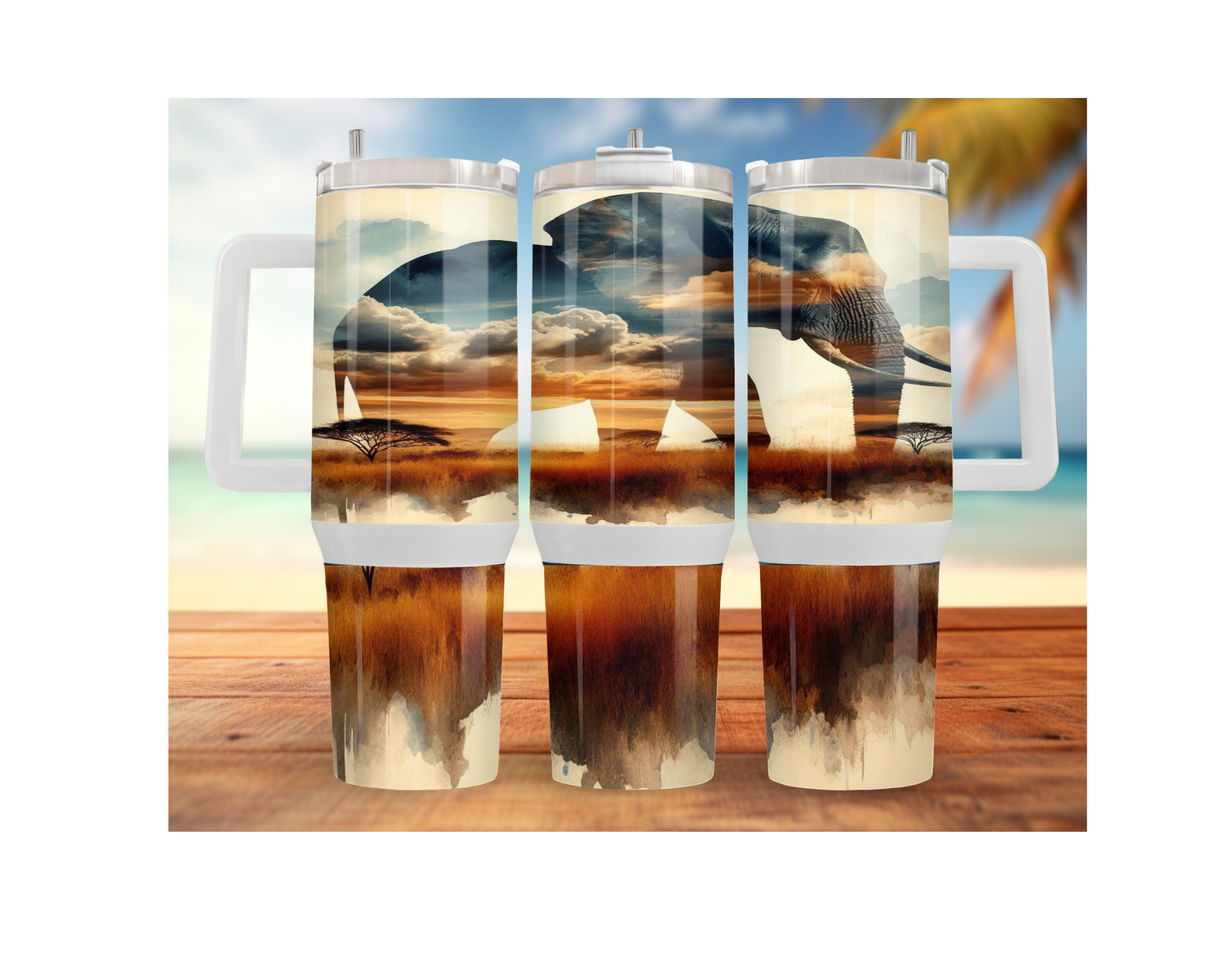 Wise & Wonderful Elephant Tumbler 30 and 40 oz Stainless-Steel Tumblers. Multiple Sizes and Images Available.