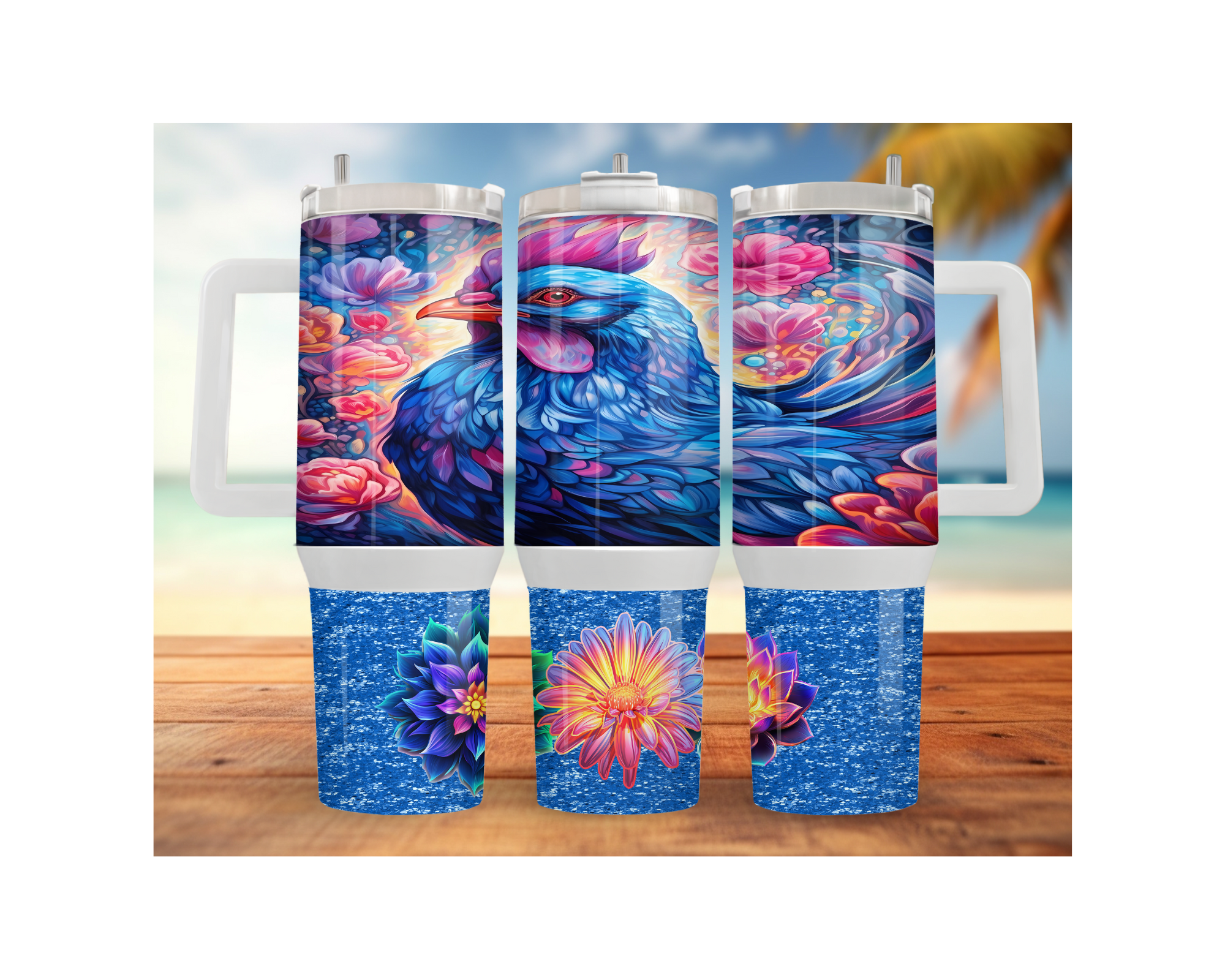 30- and 40-ounce Happy Hen Chicken Stainless Steel Tumblers. Multiple Sizes and Images Available.