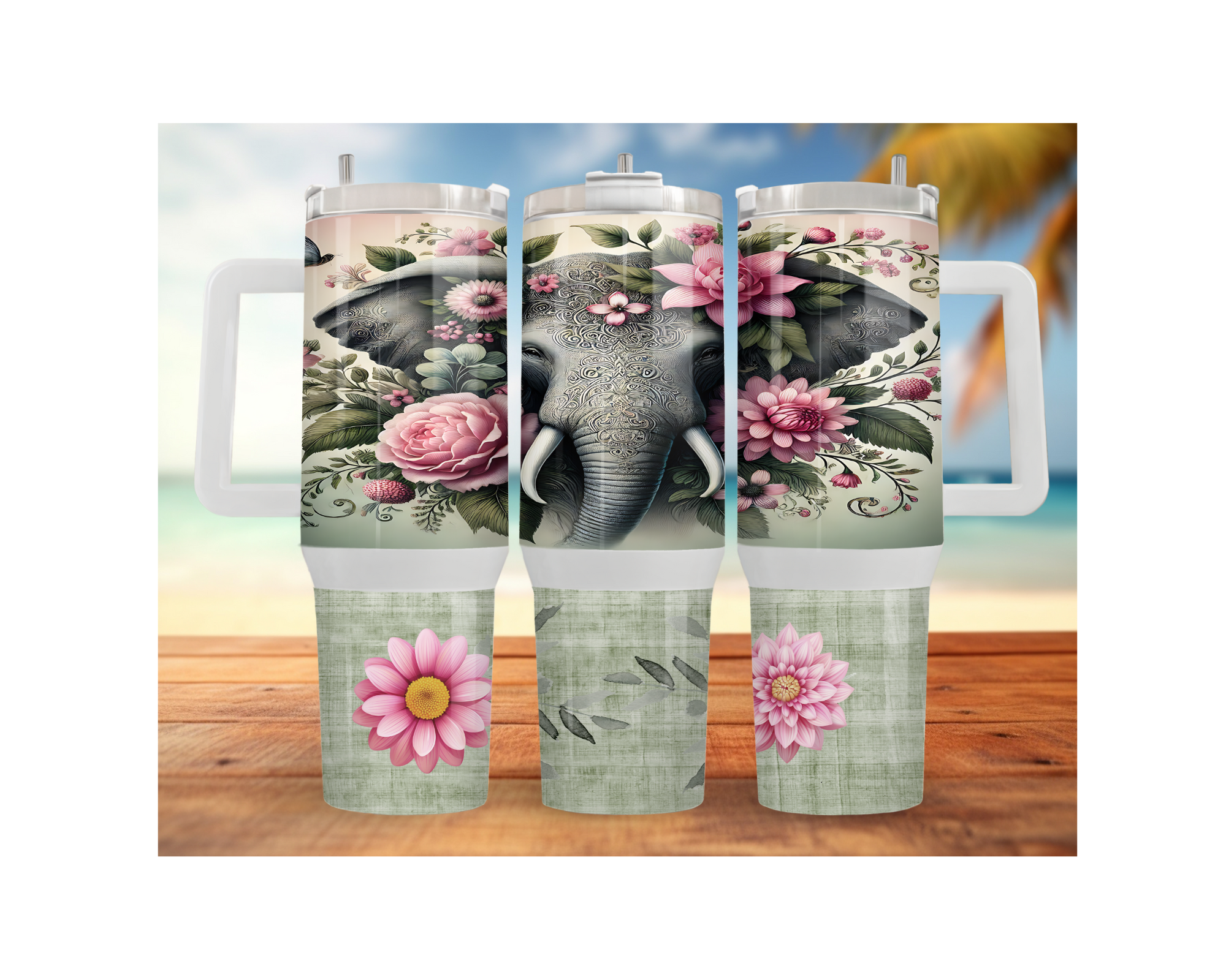 Wise & Wonderful Elephant Tumbler 30 and 40 oz Stainless-Steel Tumblers. Multiple Sizes and Images Available.