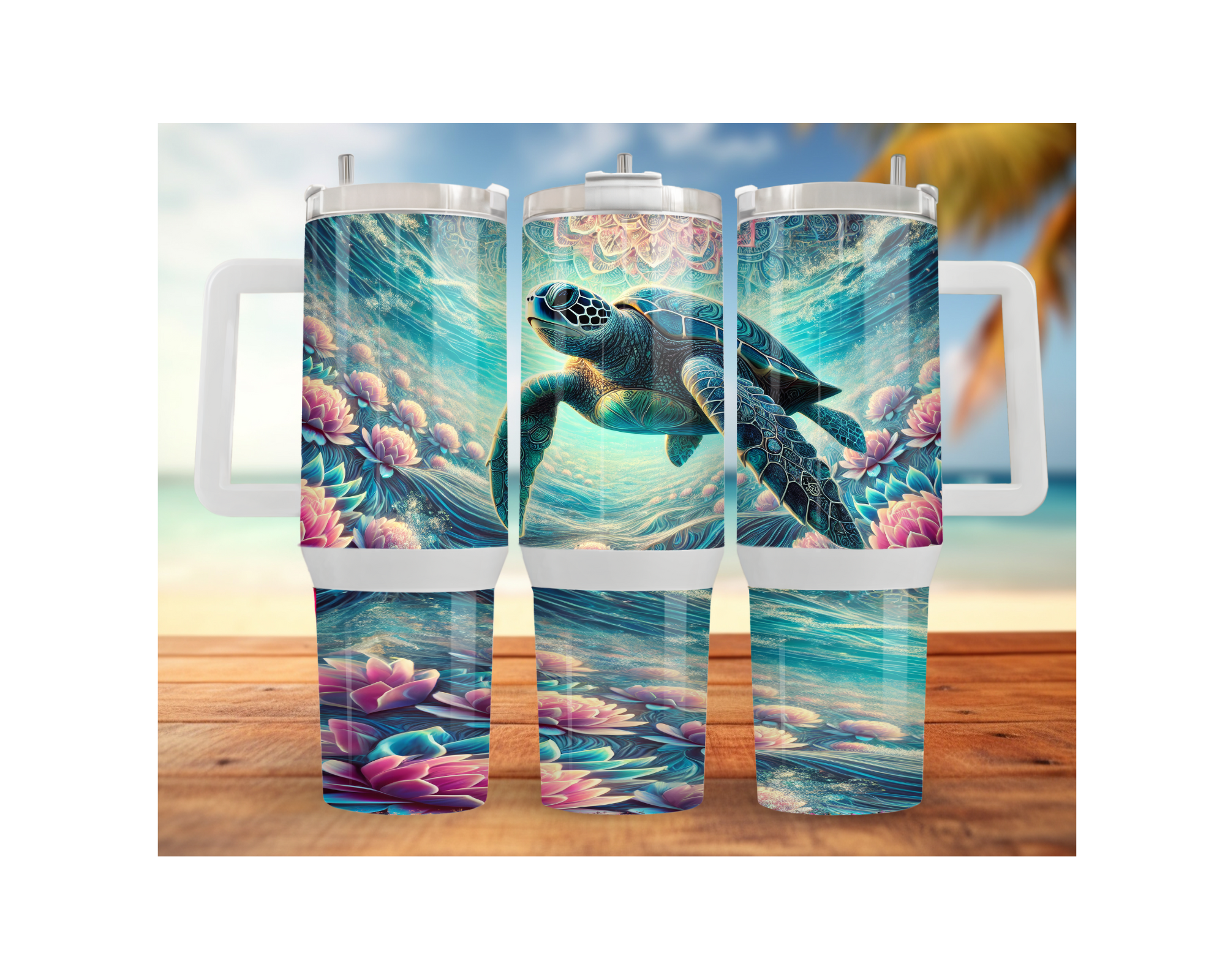 30 and 40 oz Ocean Explorer Sea Turtle Stainless Steel Tumblers. Multiple Sizes and Images Available.