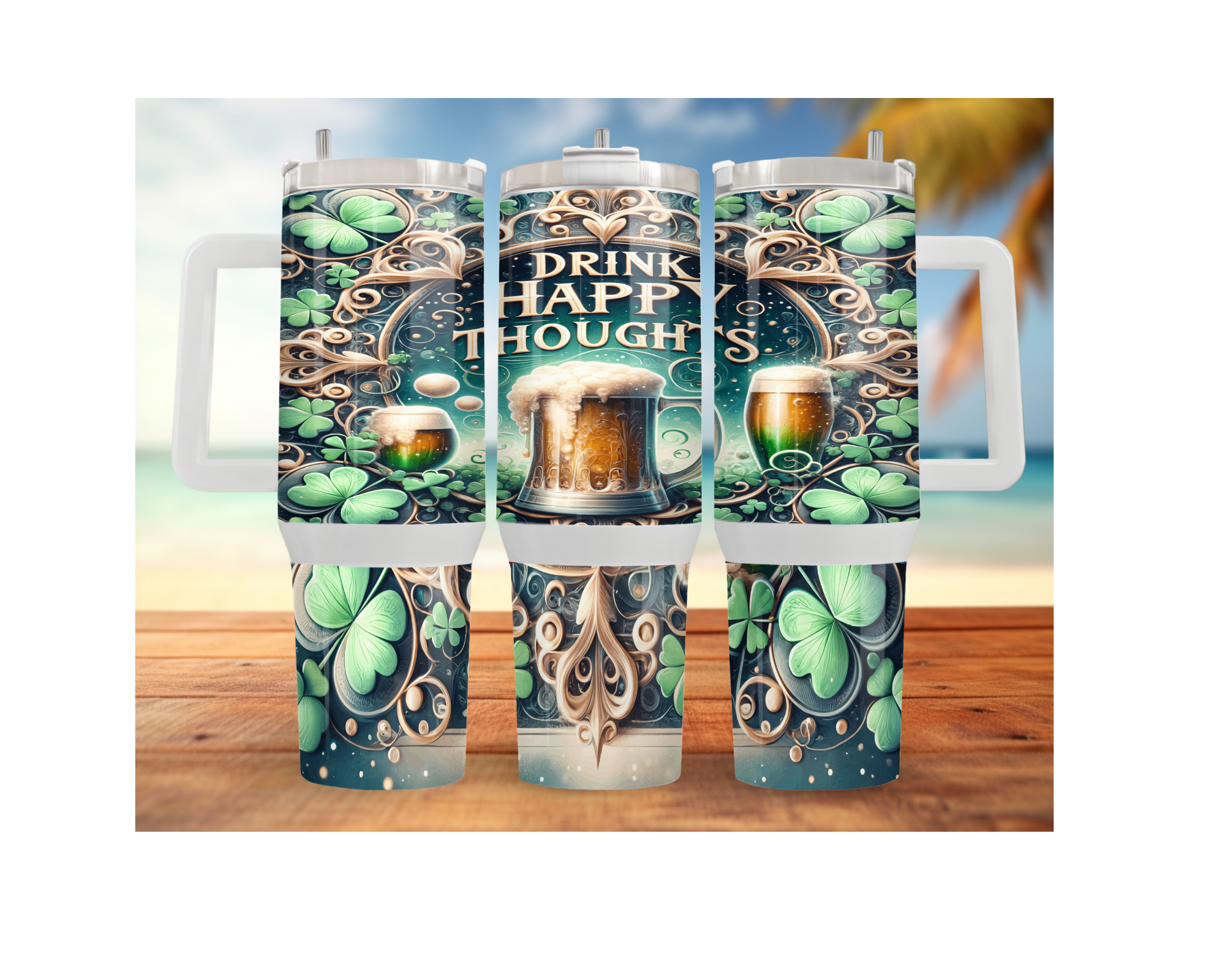 30 and 40 oz Shamrocks & Shenanigans St. Patty’s Day Tumbler. Multiple Sizes and Images Available.
