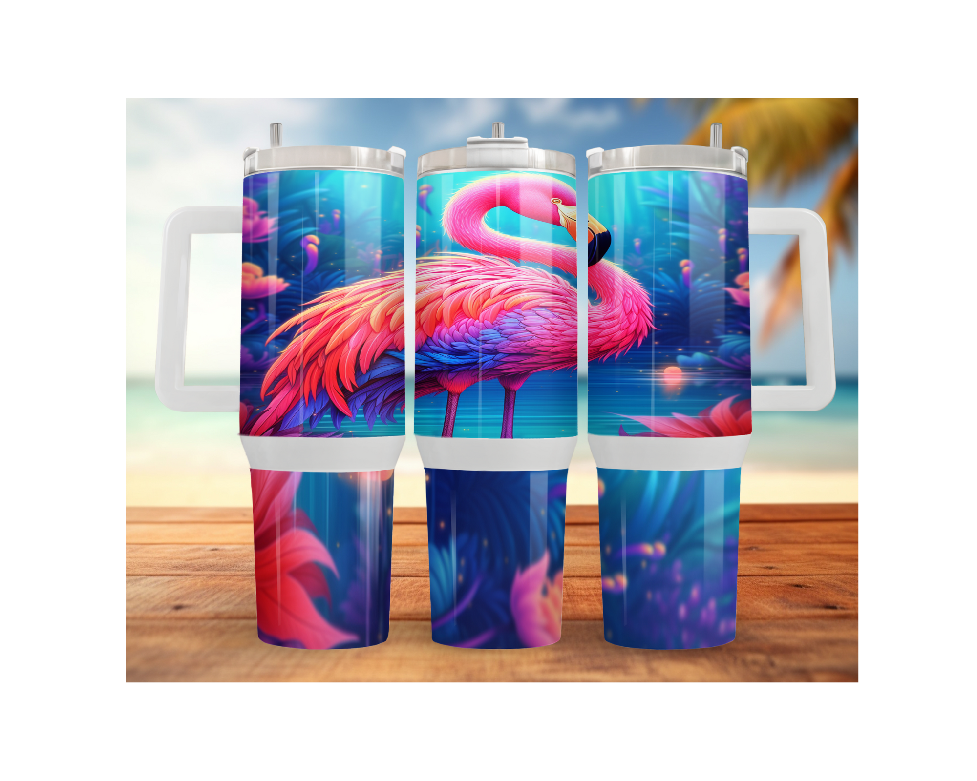 30 and 40 oz Pink Paradise Whimsy, Flamingo Stainless-Steel Tumblers. Multiple Sizes and Images Available.