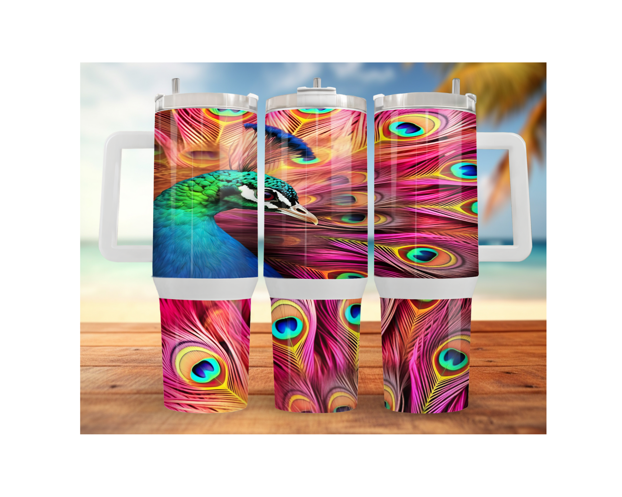 Peacock Stainless Steel Tumblers. Multiple Sizes and Images Available. Stay hydrated — and stay fabulous — with your peacock tumbler