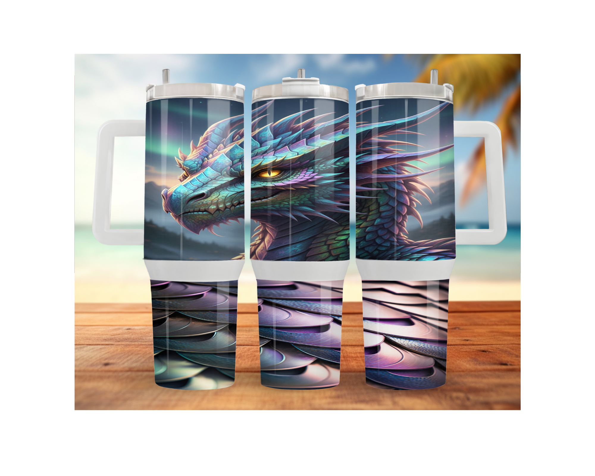 Dragon Stainless Steel Tumblers Stay hydrated like a warrior with striking dragon artwork and insulated duality.  Multiple Sizes and Images Available.