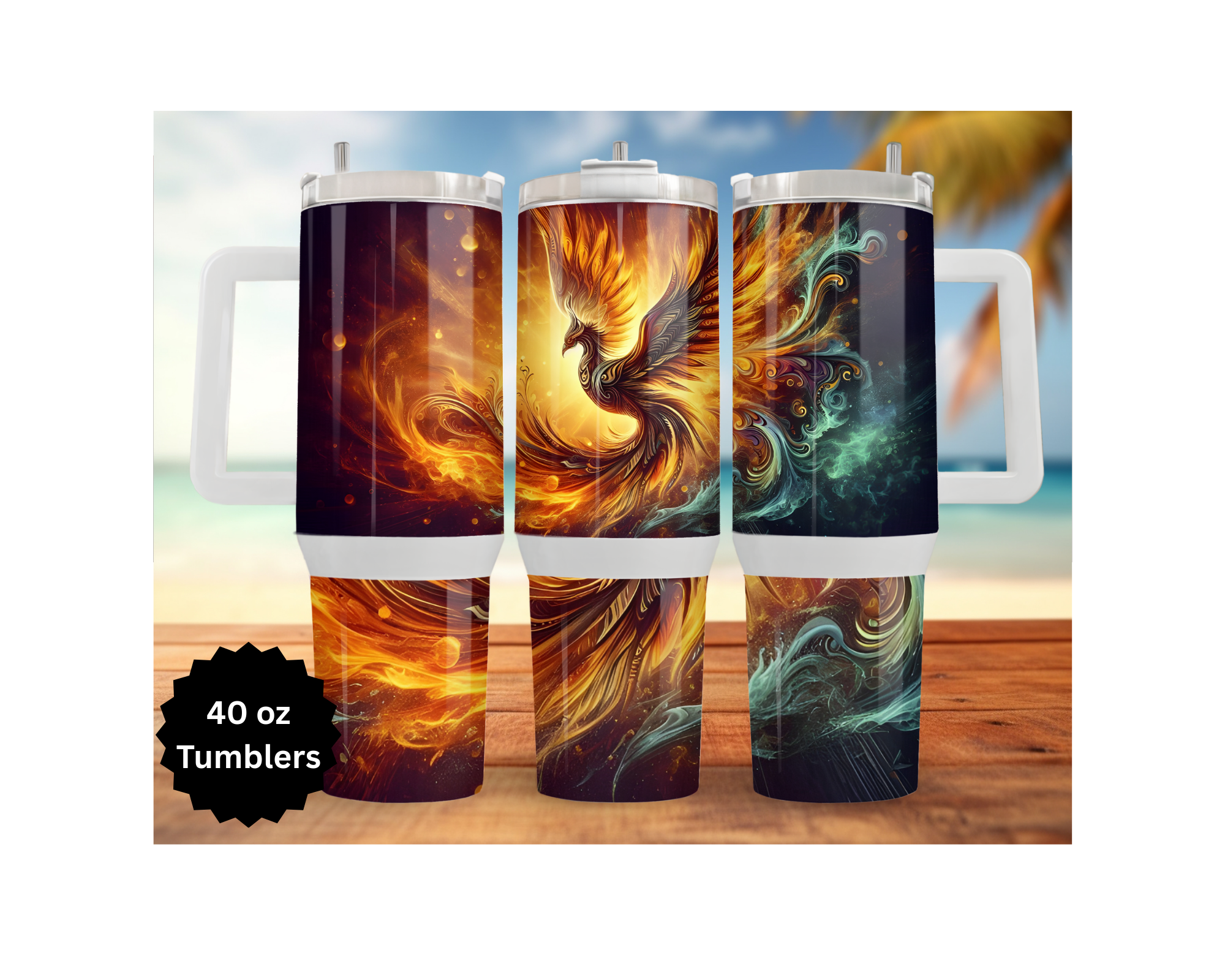 Phoenix Tumbler - Mythical Fire Bird Stainless Steel Tumbler