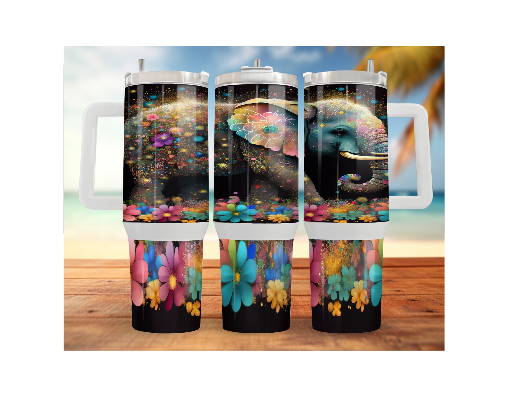Wise & Wonderful Elephant Tumbler 30 and 40 oz Stainless-Steel Tumblers. Multiple Sizes and Images Available.