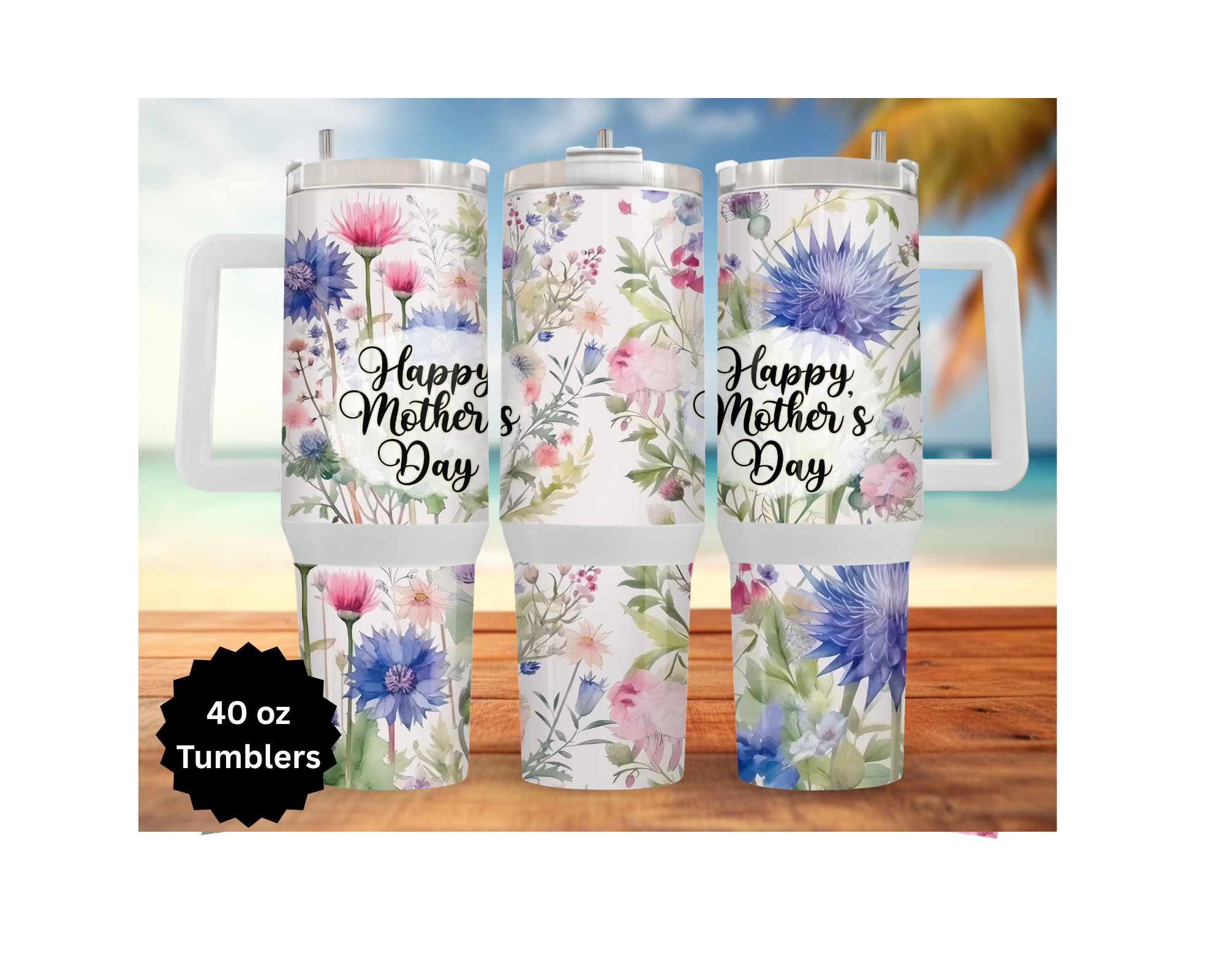 Mother's Day 30 and 40 oz Stainless-Steel Tumblers. Humans and Paws