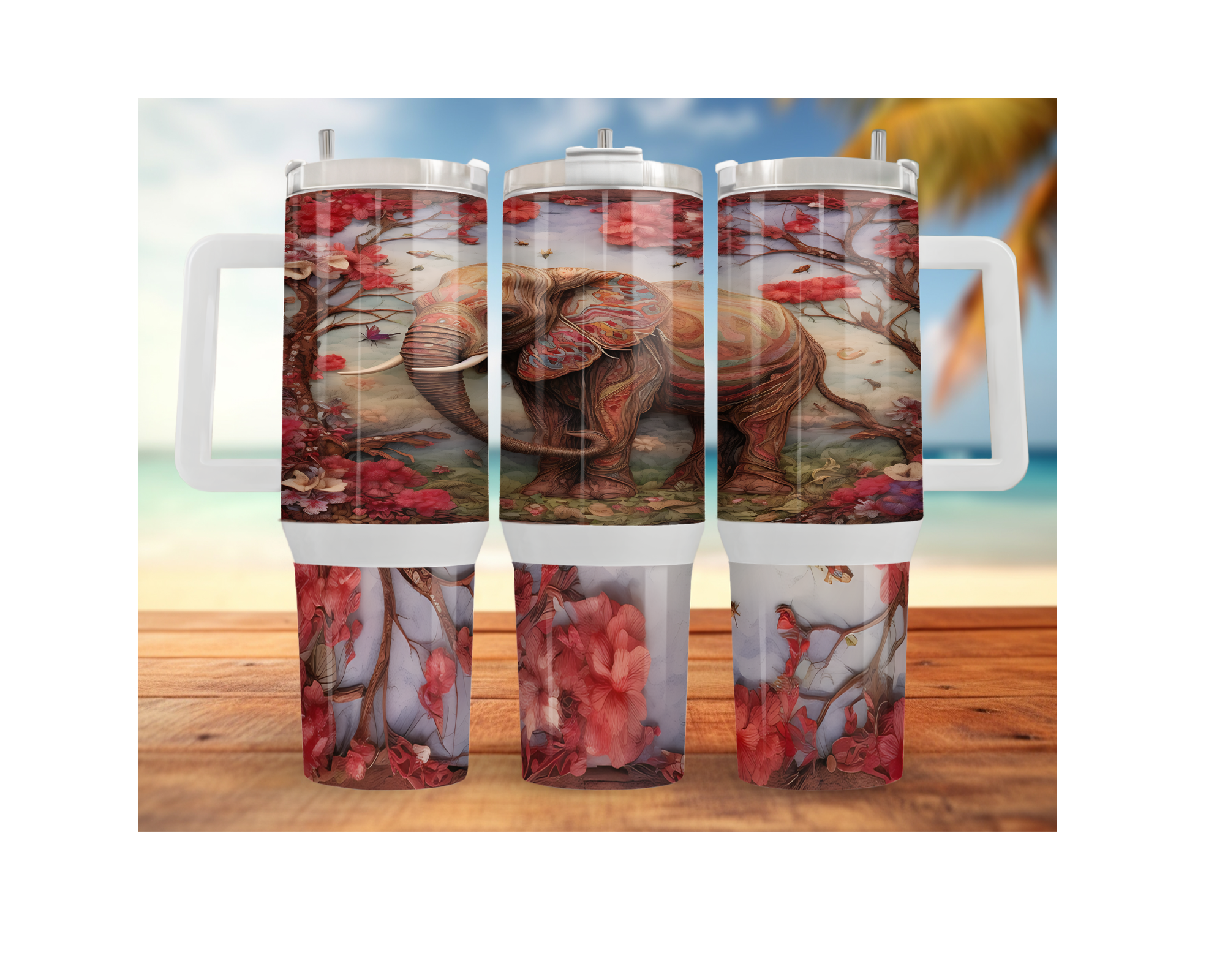 Wise & Wonderful Elephant Tumbler 30 and 40 oz Stainless-Steel Tumblers. Multiple Sizes and Images Available.