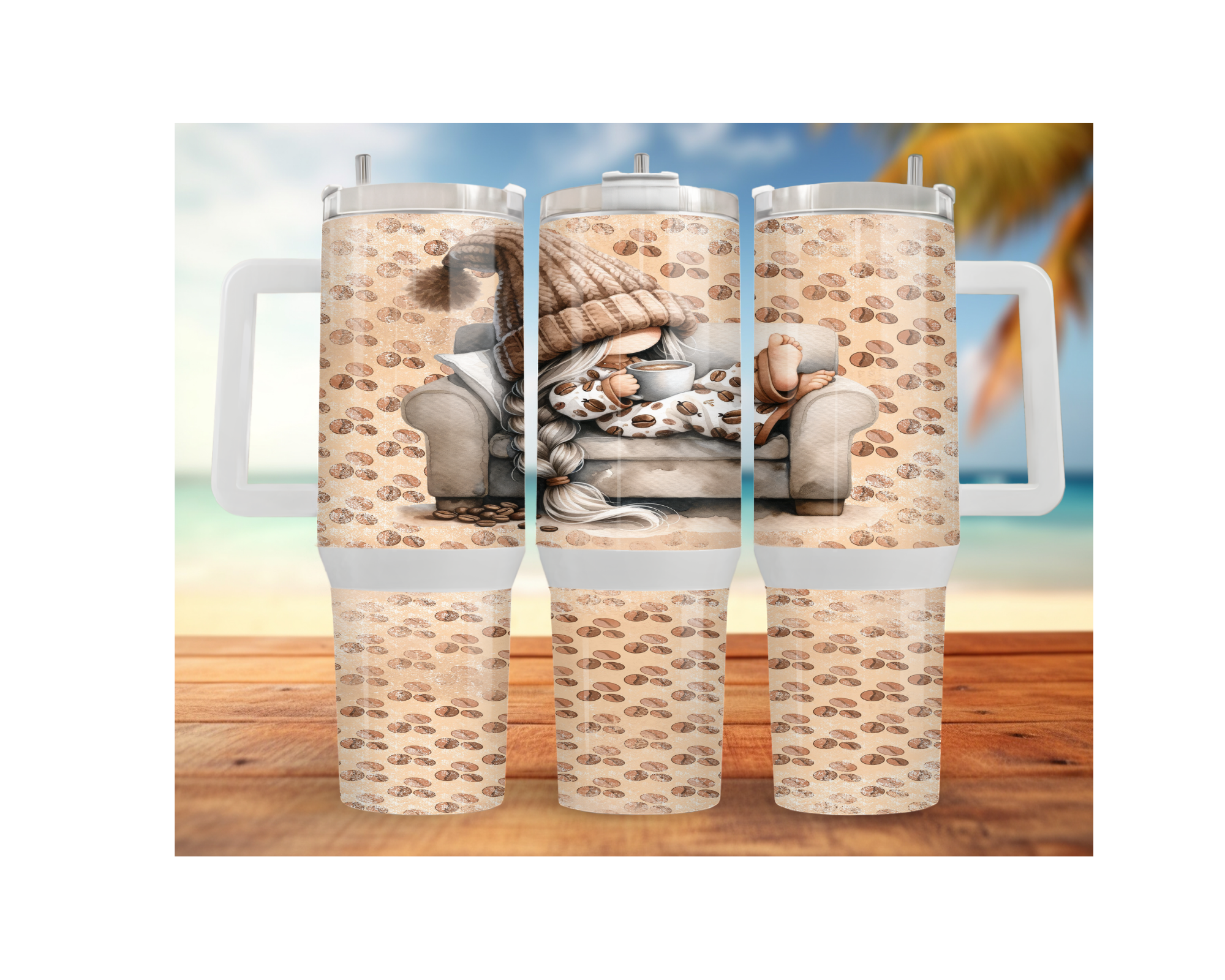 Rise & Grind XL 30 and 40 oz Coffee Themed Stainless-Steel Tumblers. Multiple Sizes and Images Available.
