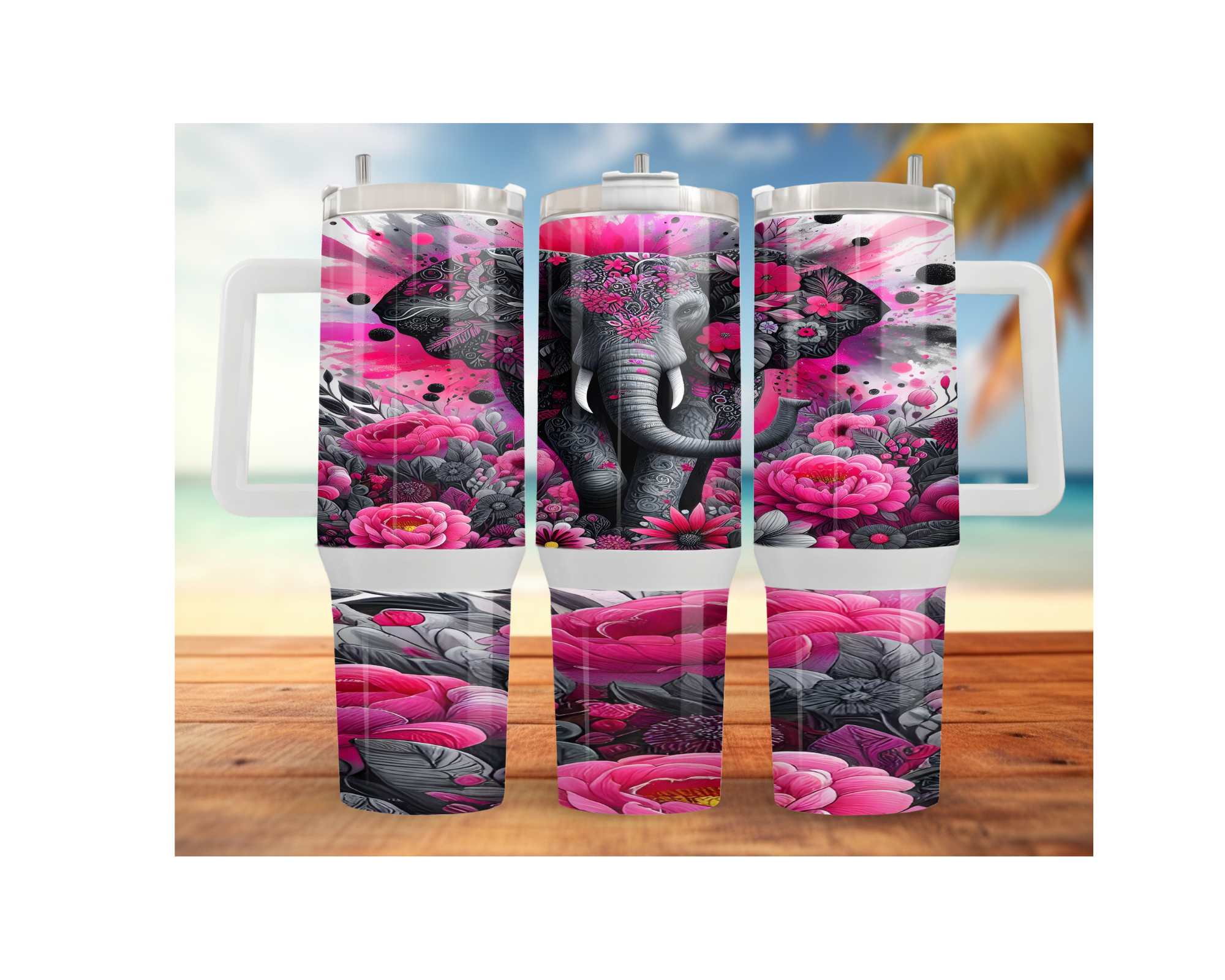 Wise & Wonderful Elephant Tumbler 30 and 40 oz Stainless-Steel Tumblers. Multiple Sizes and Images Available.