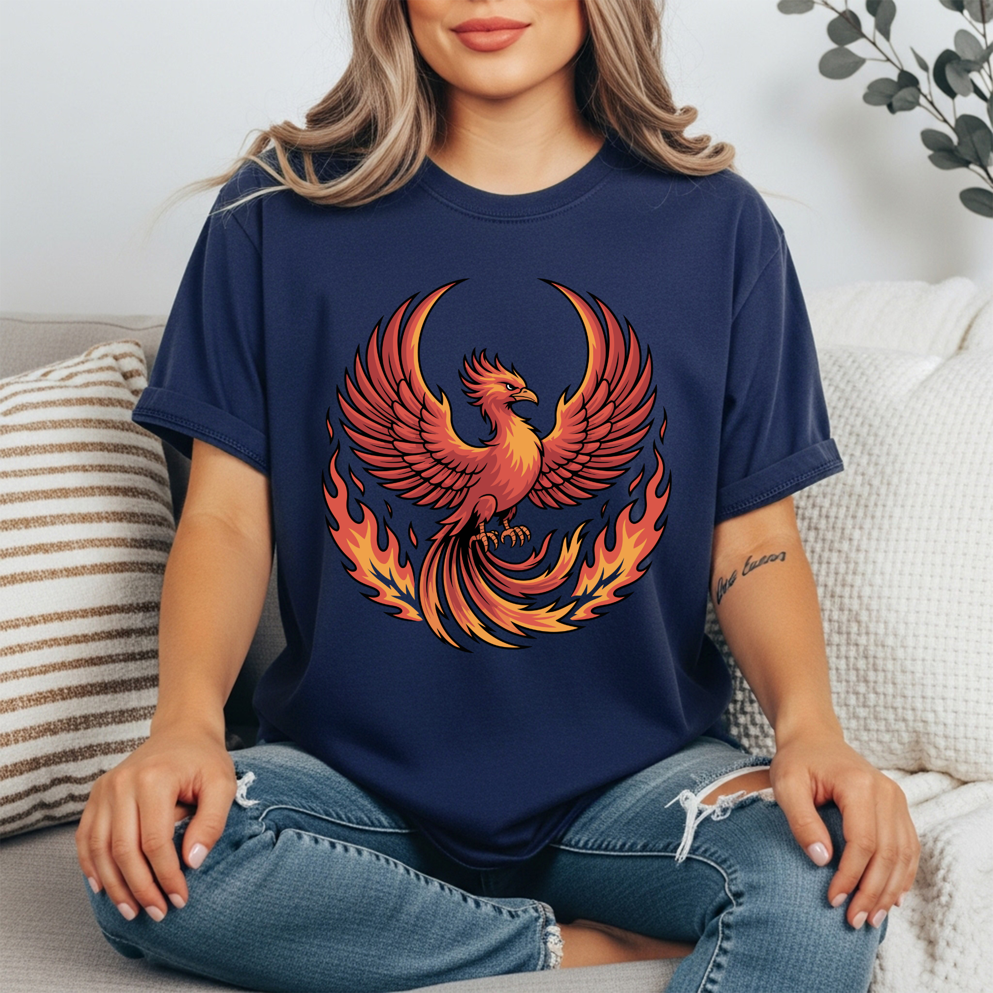 Phoenix T-Shirt - Mythical Fire Bird Graphic Tee