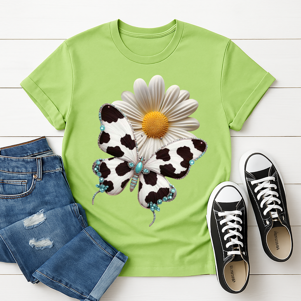 Cow Print Butterfly Tee